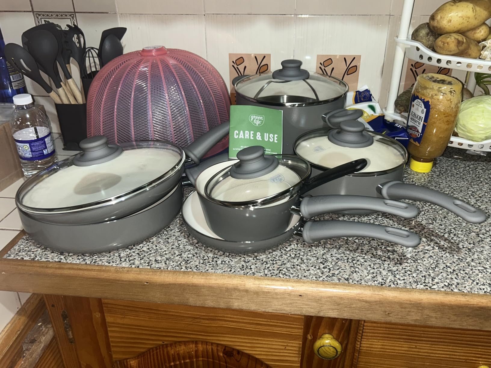 GreenLife 16 Piece Ceramic Nonstick Pots & Pans Cookware Set, Black | PFAS-Free Nonstick Coating, Stockpot, Frying Pans, Saucepans, Sauté Pan, Stay-Cool Handles, Dishwasher & Oven Safe up to 350F customer photo 2