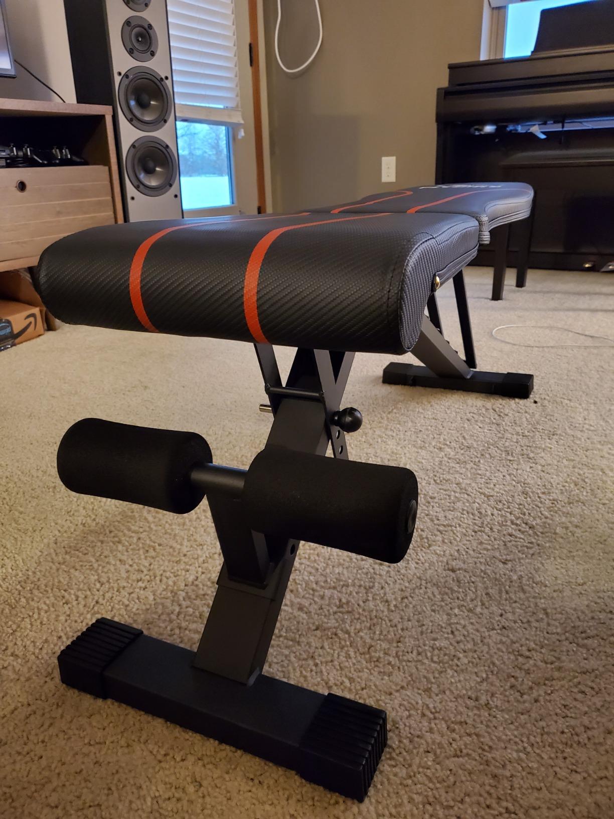 FLYBIRD WB2 Weight Bench, Utility Adjustable Weight Bench for Full Body Workout- Multi-Purpose Foldable Incline Bench (Black) customer photo 2