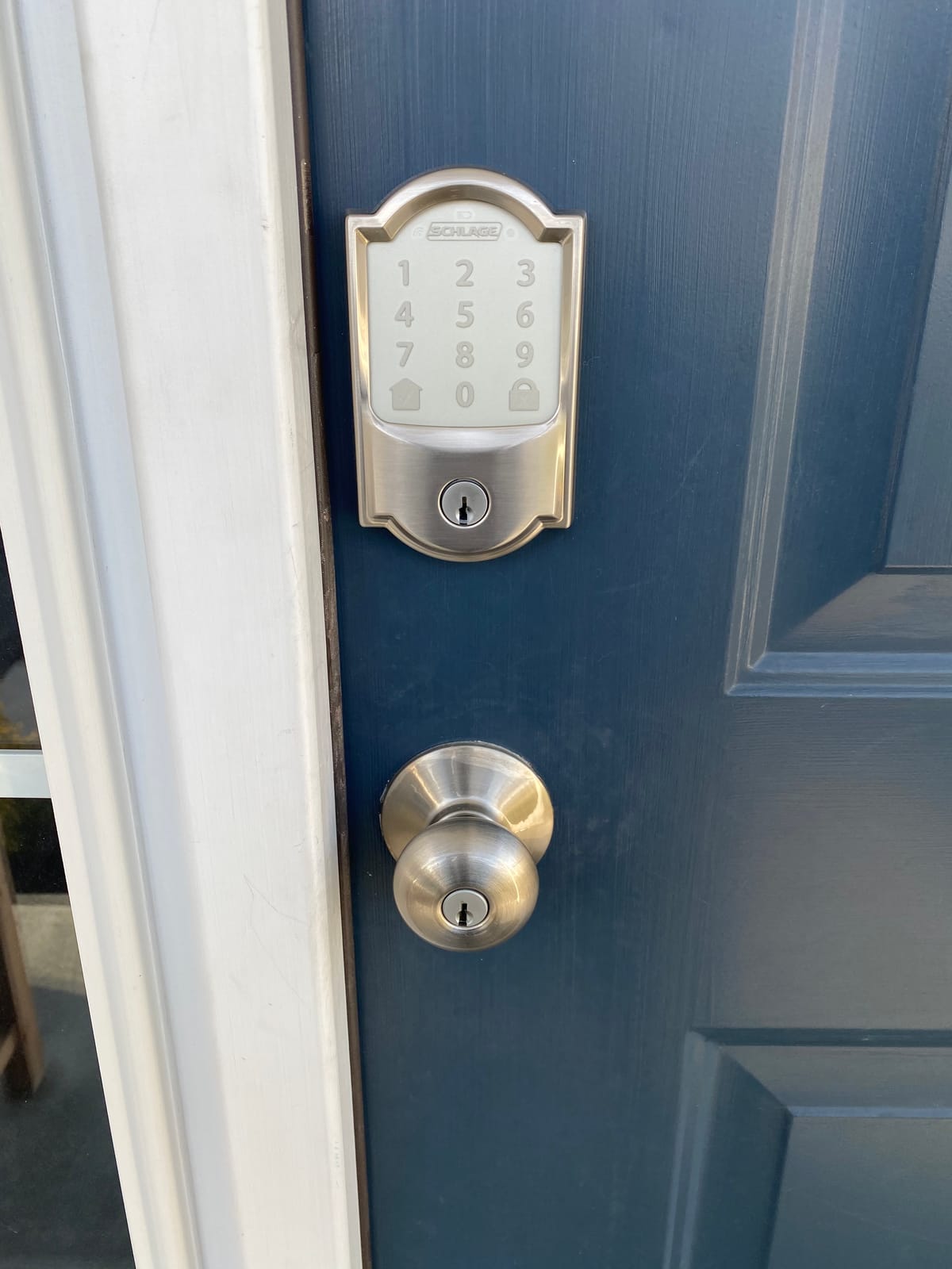 Schlage Encode Smart WiFi Deadbolt Lock with Century Trim, Satin Nickel | Keyless entry door lock, Touchscreen keypad, App control, Alexa, Google Home, Ring & Airbnb compatible, Certified security customer photo 1