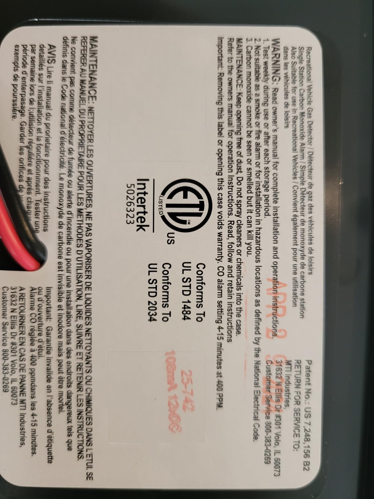 Safe T Alert - Mini Dual LP/CO Alarm - Flush Mount Black - 25-742-BL customer photo 1