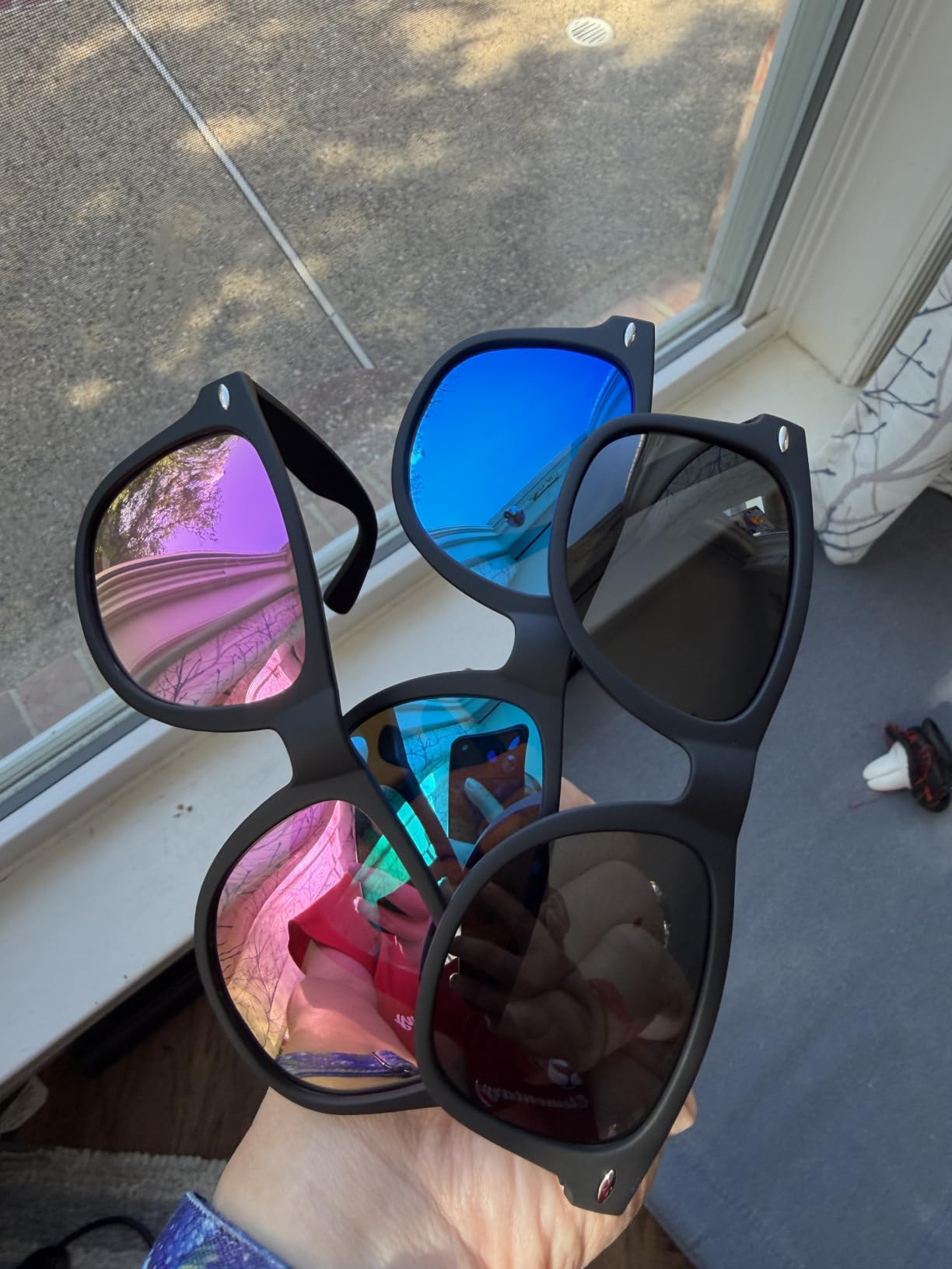 KALIYADI Polarized Sunglasses for Men and Women Matte Finish Sun glasses Color Mirror Lens UV Blocking (3 Pack) customer photo 1