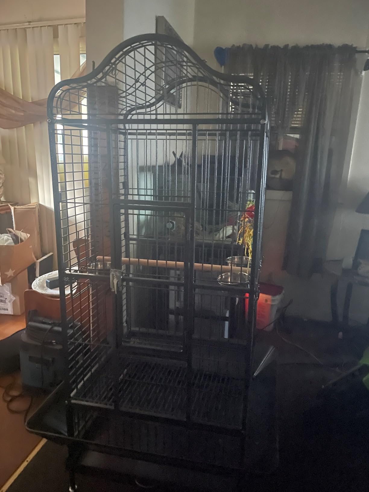 Yaheetech Extra Large Bird Cage 63'' Open Play Top Bird Cage for African Grey Parrots/Amazon Parrot/Caiques/Macaw with 360° Wheels customer photo 2