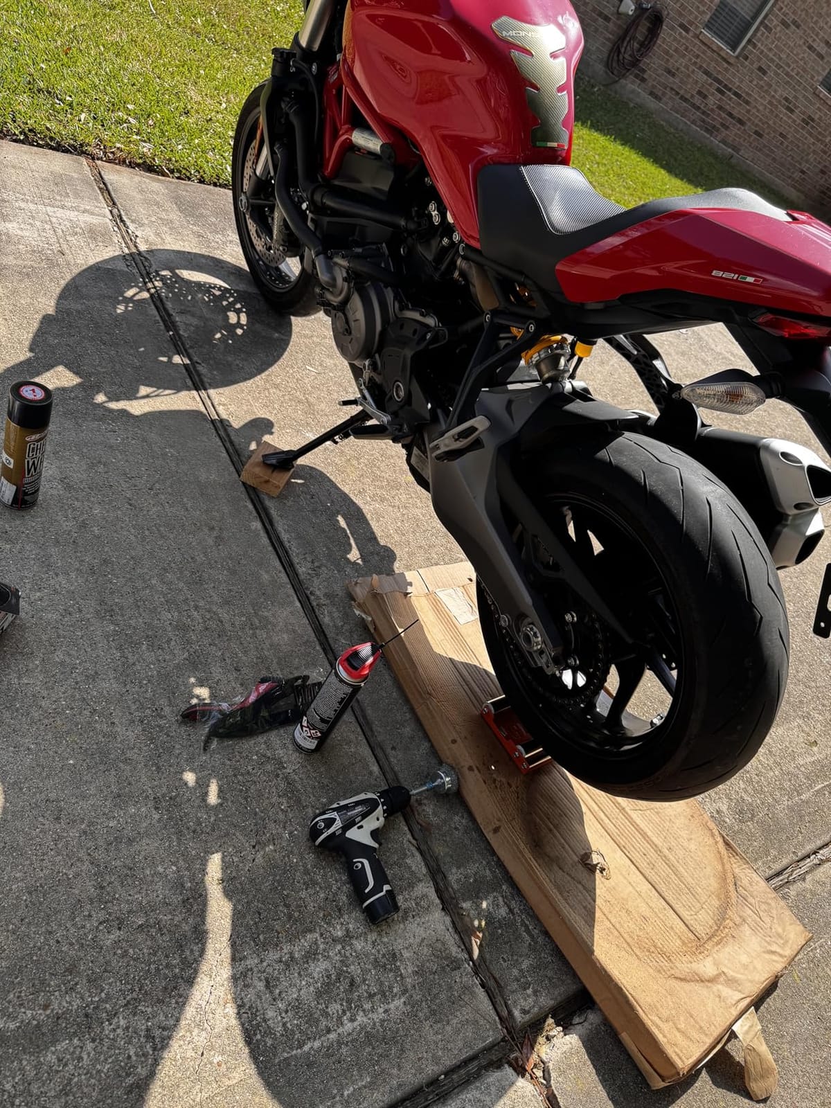 Grand Pitstop Motorcycle Wheel Cleaning Stand - Paddock Stand Replacement - Wheel Roller Stand for tire Cleaning & Chain Lubrication customer photo 2