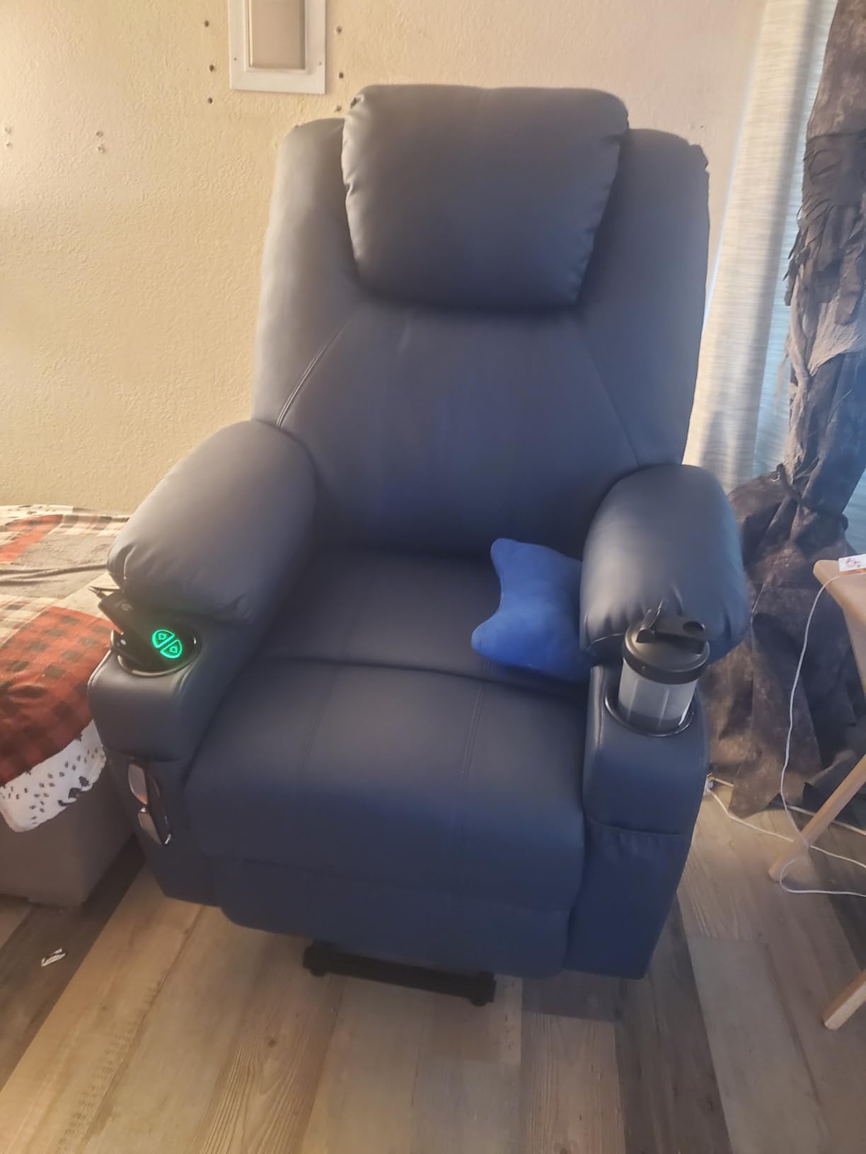 MCombo Power Lift Recliner Chair for Elderly, Heat and Massage 7040 (Medium) | FSC Certified, Multiple Sizes, USB & Type C Charging Port, Cup Holders, Side Pockets, Dark Brown Faux Leather customer photo 2