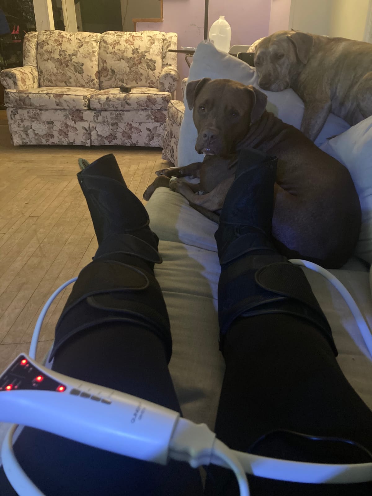 QUINEAR Air Compression Leg Massager with Heat for Circulation FSA-HSA | foot calf massager with 3 modes, 3 intensities, 2 heat, 2 Adjustable Extensions, Good for Pain Relief Edema RLS, gift for Dad Mom customer photo 2