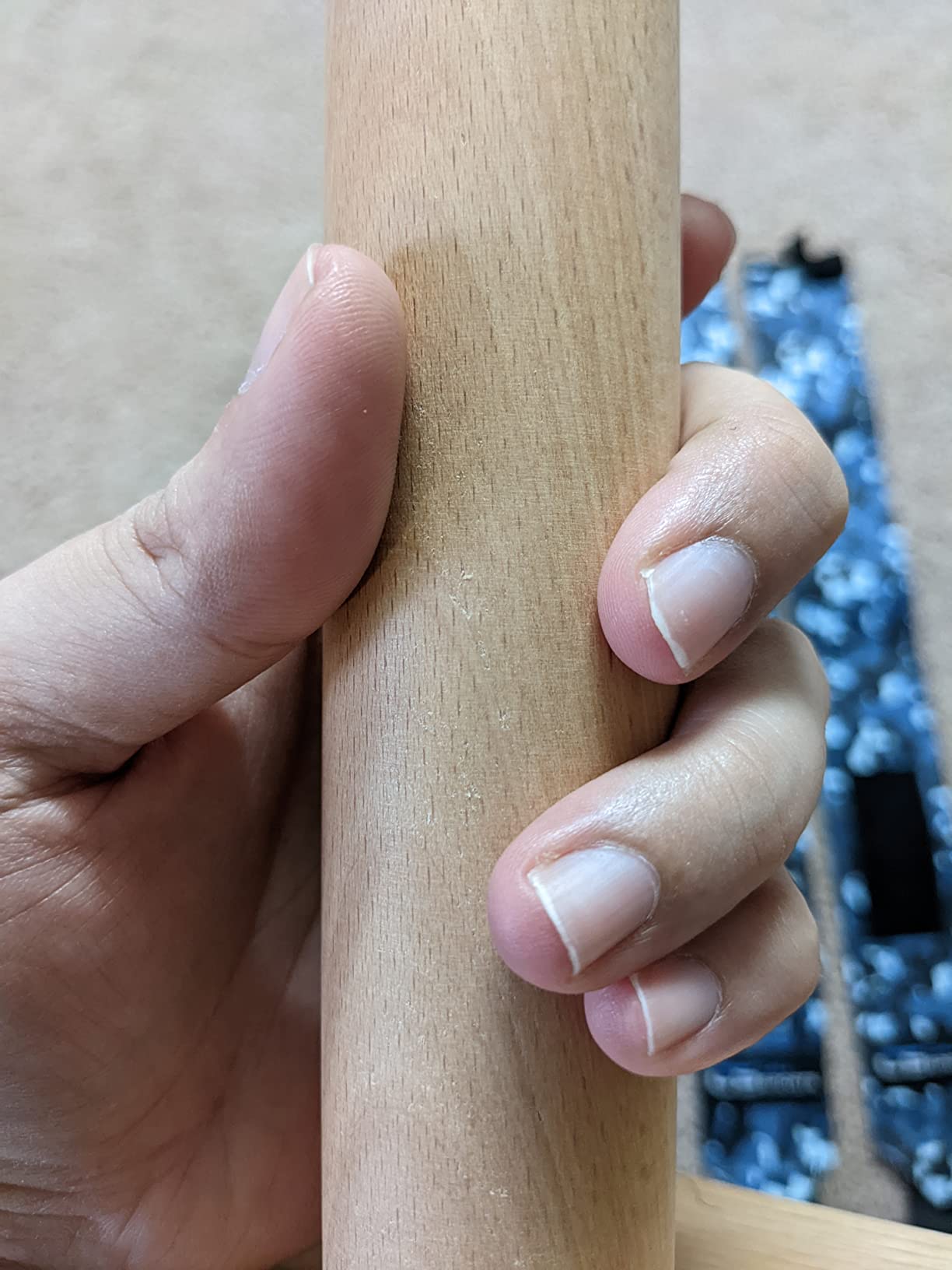 CALI SPORTS Calisthenics Wood Parallettes Bars | Push Up Bar That Will Not Slip or Wobble | Wrist Wraps Included customer photo 2