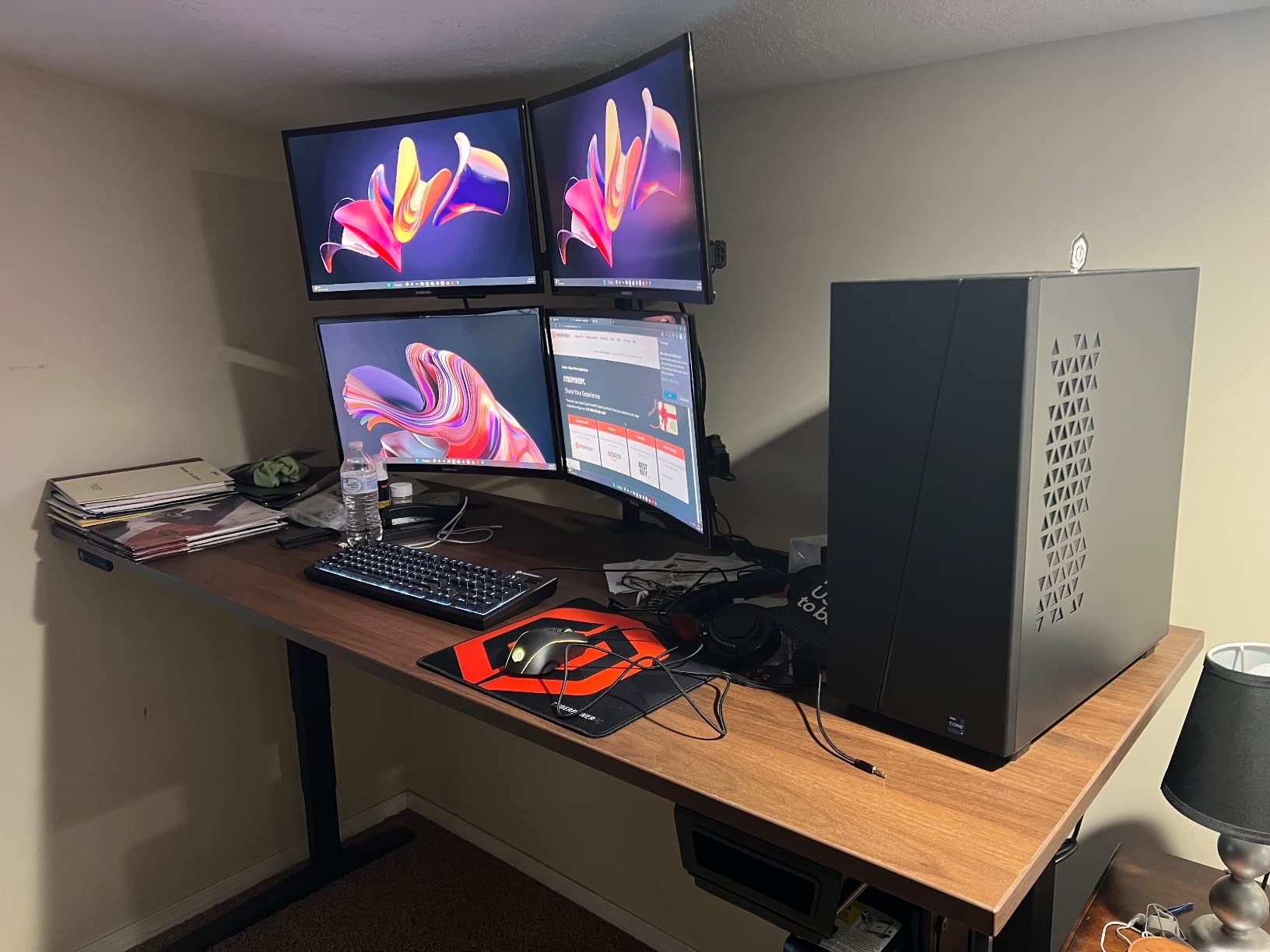 UPLIFT DESK V3 2-Leg Ash Gray Laminate Wood Standing Desk - Adjustable Height, Advanced 1-Touch Memory Keypad, Under Desk Cable Management, Wire Grommets & Rocker Board (Black Frame, 72 x 30 inch) customer photo 2