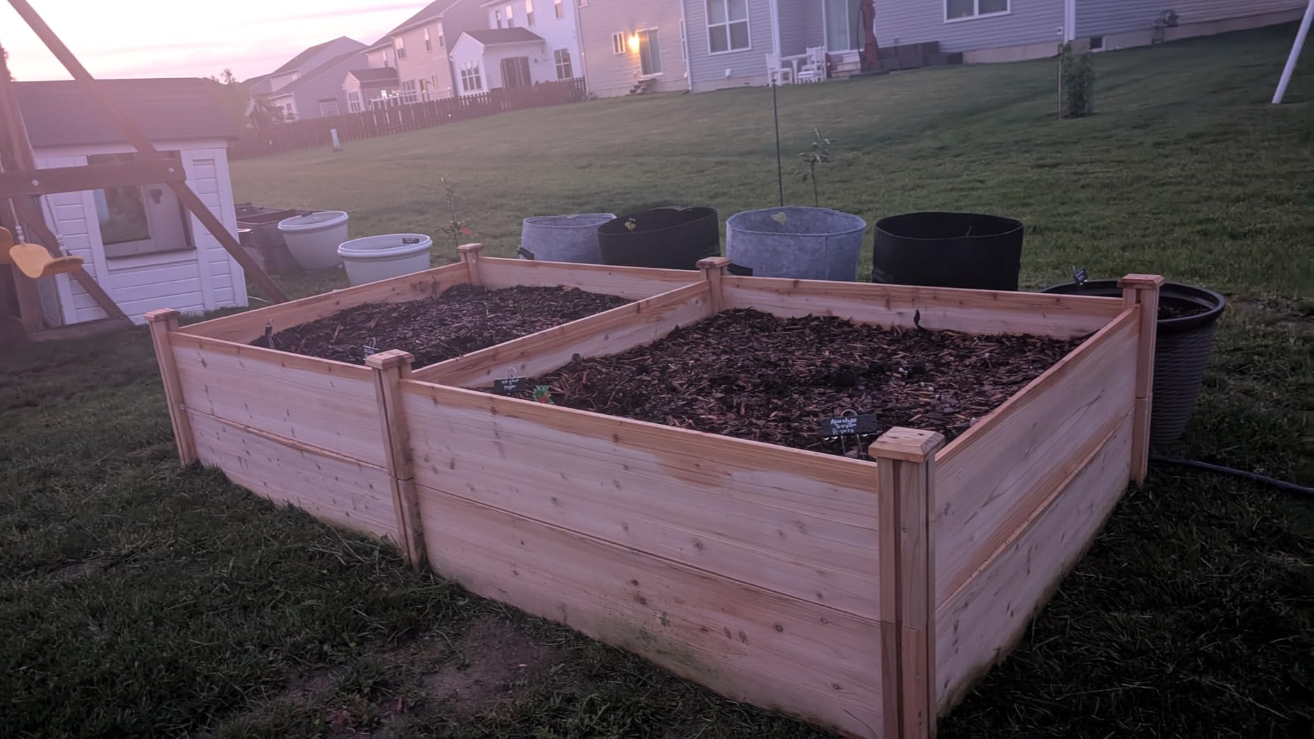 Yaheetech 8×2ft Wooden Horticulture Raised Garden Bed Divisible Elevated Planting Planter Box for Flowers/Vegetables/Herbs in Backyard/Patio Outdoor, Natural Wood, 95 x 25 x 11in customer photo 2