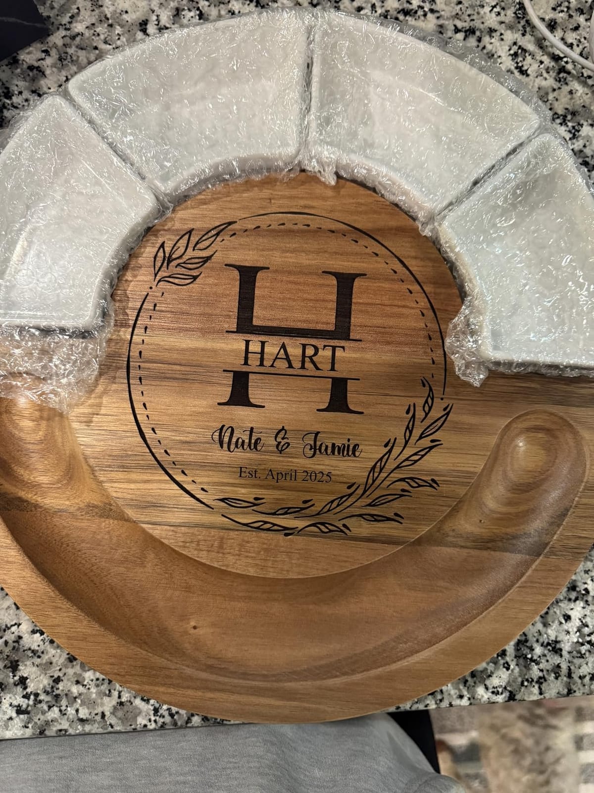 ChefSofi Charcuterie Board Set and Cheese Serving Platter - Made from Acacia Wood - US Patented 13 inch Cheese Board and Knife Set for Entertaining and Serving - 4 Knives and 4 Bowls customer photo 2