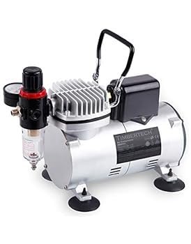 Timbertech Upgraded Basic Airbrush Compressor ABPST07, Quiet Powerful 1/6hp Portable Compressor Airbrushing Paint System with Motor Cool Dawn Fan for Airbrush Paint, Nails, Tattoo, Cake Painting customer photo 1