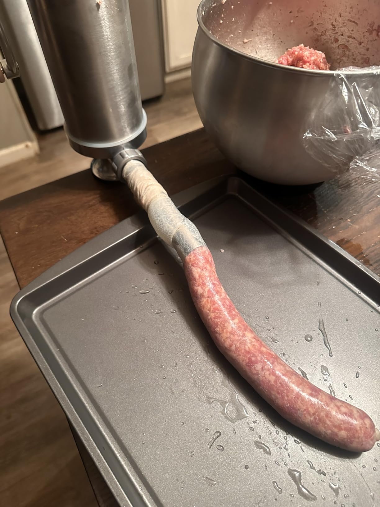 Sausage Stuffer, Stainless Steel Homemade Sausage Maker Vertical Meat Filling Kitchen Machine, Packed 8 Stuffing Tubes (2.5LBS VERTICAL) customer photo 1