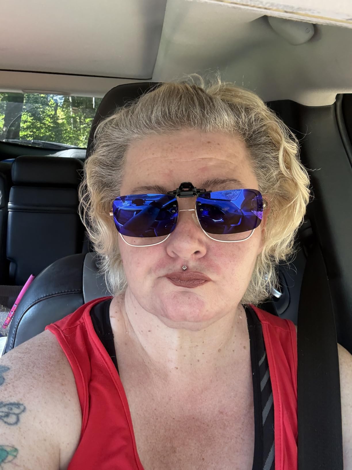 Hifot Clip on Sunglasses 4 Pack,Polarized Lens Fit Over Prescription Glasses,Flip up Rimless Sunglasses customer photo 1