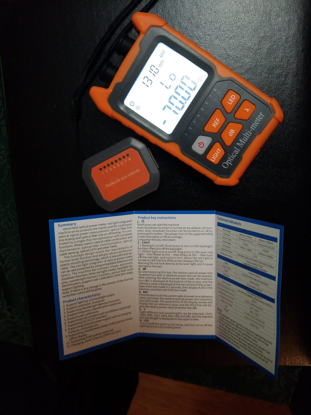 Fiber Optic Cable Tester Portable Optical Fiber Power Meter FC/SC/ST Universal Interface Integrated OPM, VFL, and RJ45 Functions (OPM-VFL-1) customer photo 2