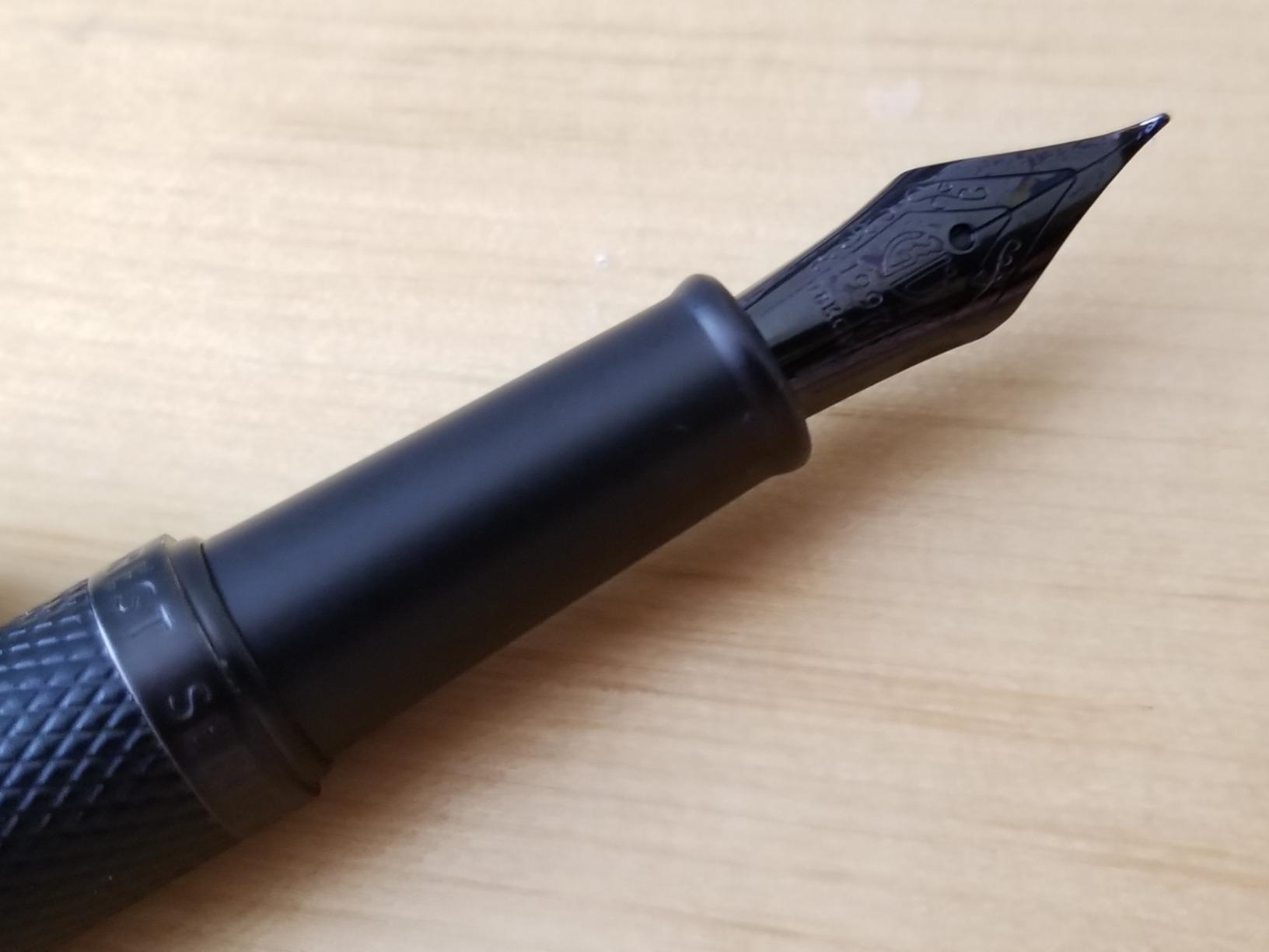 Brushed Black Forest Fude Pen, Bent Nib Calligraphy Fountain Pen (Fine to Broad) with Converter and Metal Box Set by Asvine customer photo 1
