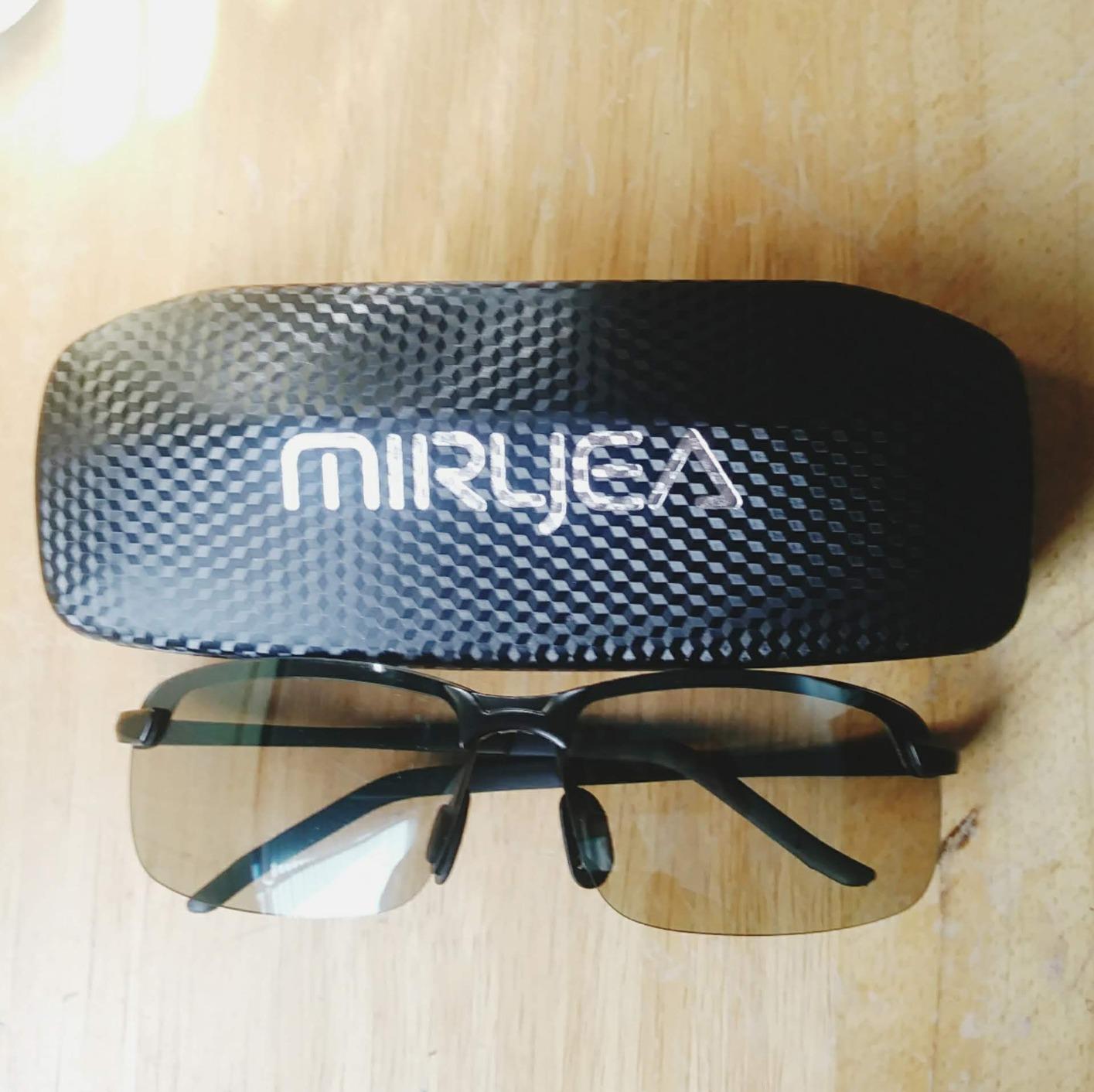 MIRYEA Blue Light Blocking Computer Glasses Photochromic Polarized UV Protection Safety Sunglasses for Men and Women Day and Night Spring Hinge Sports Driving Eyewear Anti Glare Eyestrain Eyeglasses customer photo 1