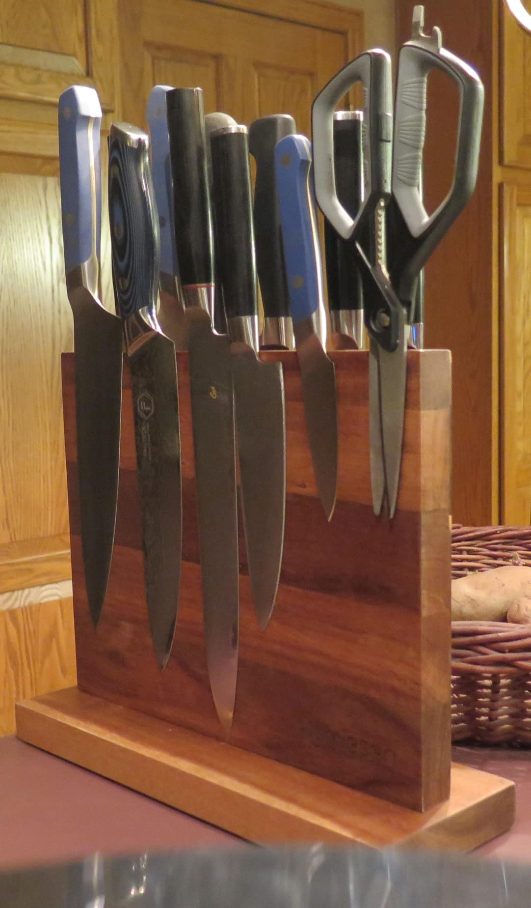 Home Kitchen Magnetic Knife Block Holder Rack Magnetic Stands with Strong Enhanced Magnets Multifunctional Storage Knife Holder customer photo 1