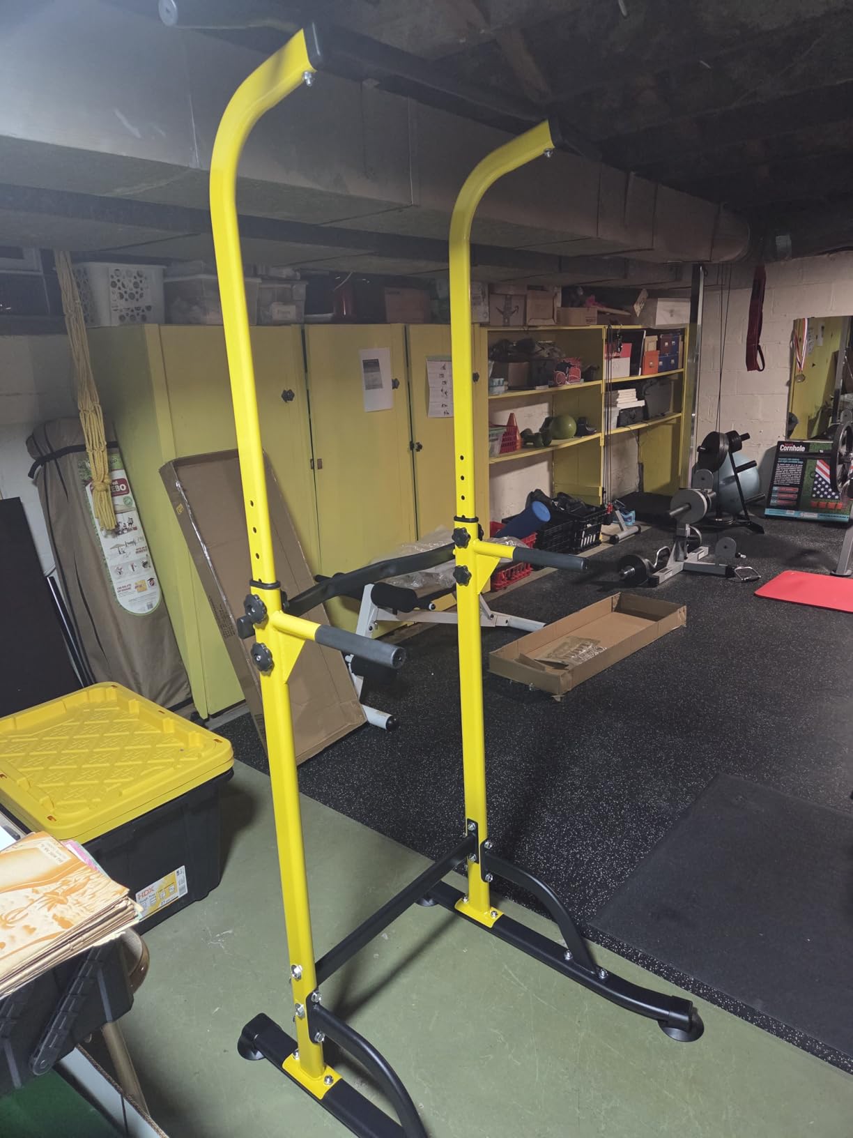 SogesPower Power Tower Dip Station Pull Up Bar Station for Home Gym | 10-Level Adjustable Height Free Standing Pull Up Bar Strength Training Workout Equipment customer photo 1