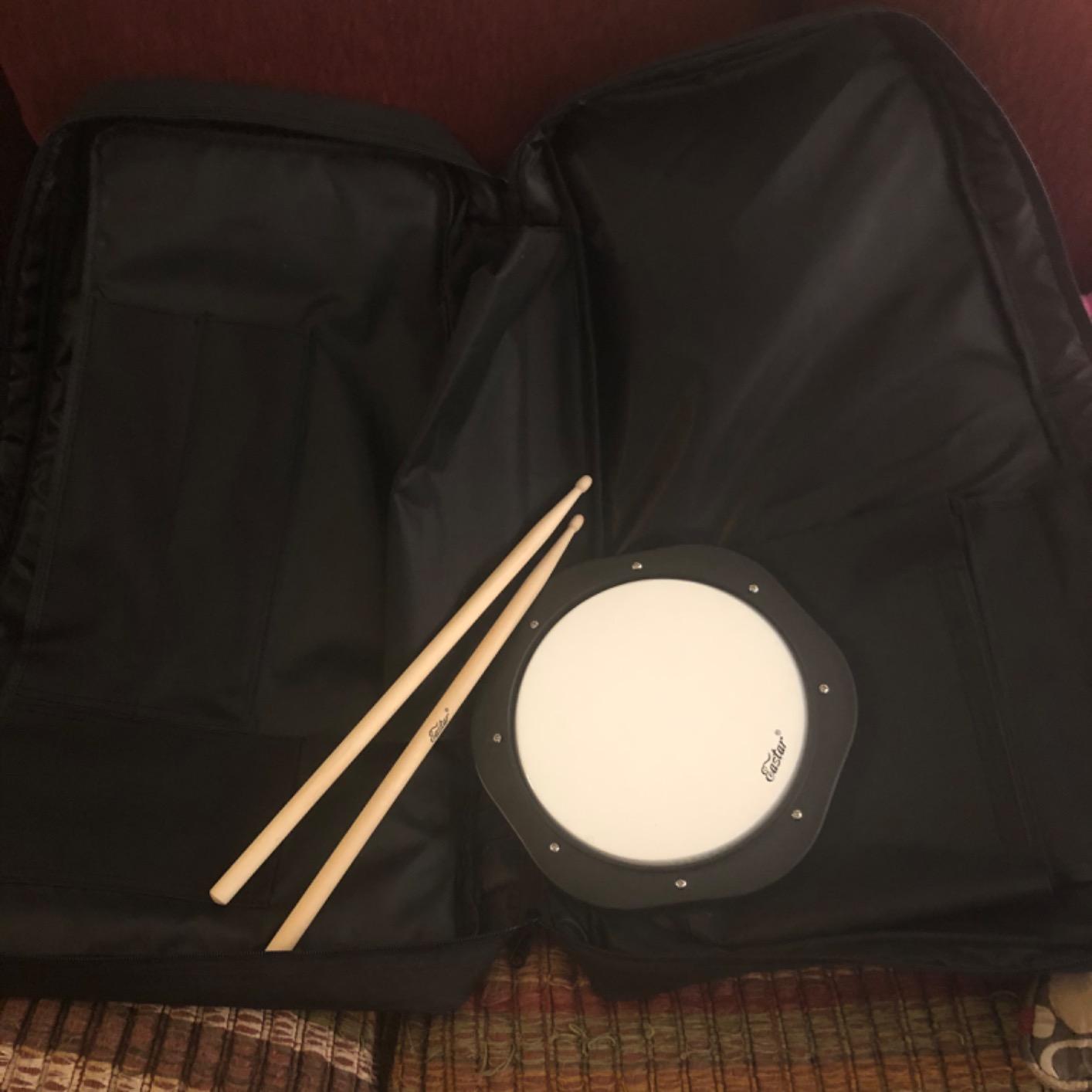 Eastar Advanced 32 Note Glockenspiel Xylophone Bell Kit Beginner Students, Percussion Kit with 8'' Drum Practice Pad, Adjustable Stand, Glockenspiel Stick, Drum Sticks and Carrying Bag customer photo 2