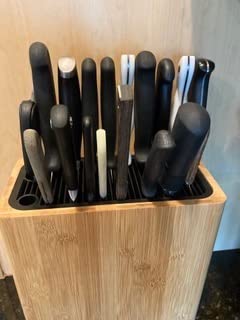 KITCHENDAO XL Bamboo Universal Knife Block Holder with Slots for Scissors and Sharpening Rod, Safe, Space Saver Knives Storage Stand Display without Knives, Unique Slot Design to Protect Blade customer photo 2