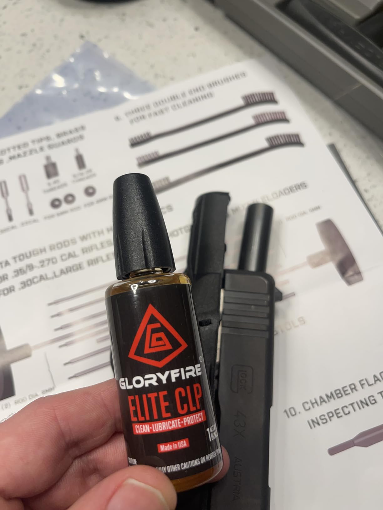 GLORYFIRE Elite Gun Cleaning Kit, Handgun Shotgun Pistol Universal Cleaning Kit with All Brass High-end Brushes, Jags, Reinforced and Lengthened Rods customer photo 1
