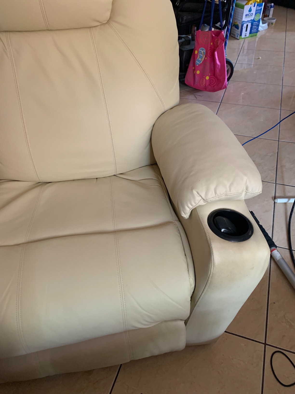 MCombo Large Power Lift Recliner Chair with Massage and Heat for Tall Elderly People, 3 Positions, Cup Holders, and USB Ports, Faux Leather 7516 (Large, Dark Brown) customer photo 2