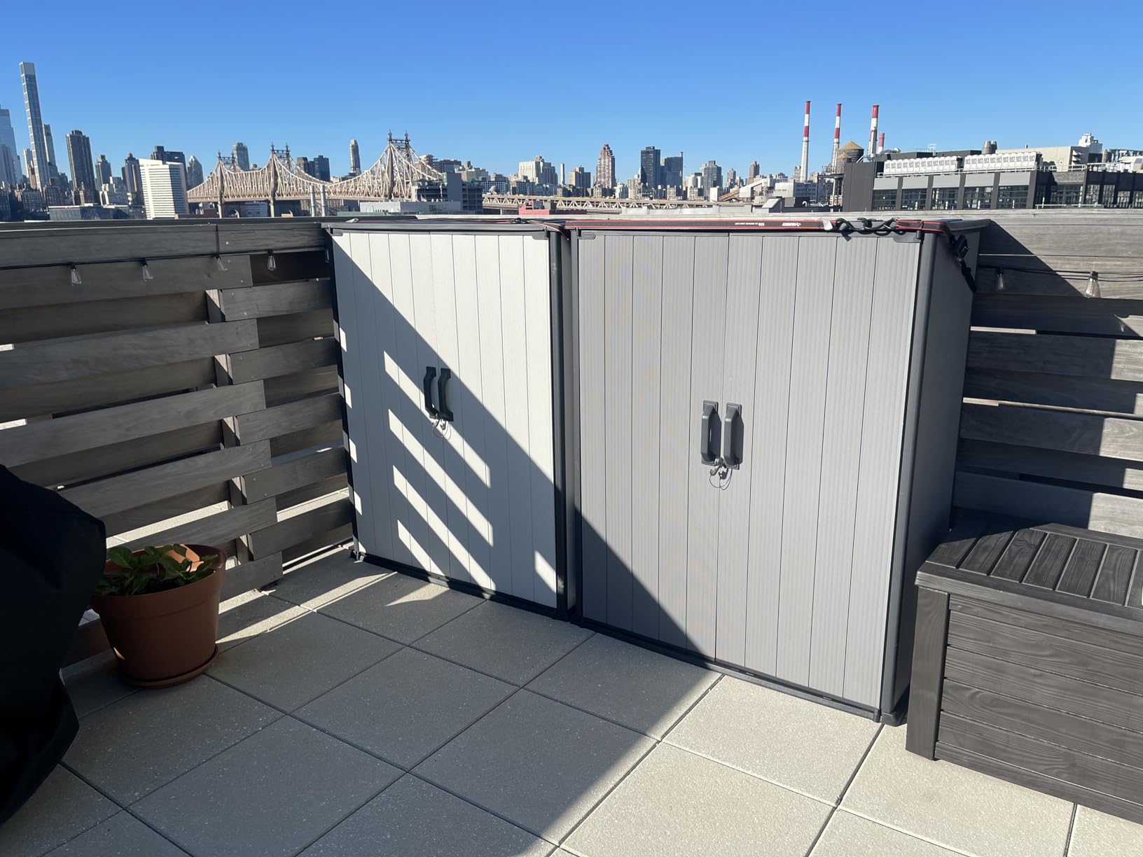 Keter Premier Tall 4.6x5.6 ft Resin Outdoor Storage Shed, Backyard Garden Shed with Shelving Brackets for Tools, Patio Furniture, Pool & Bike Storage, Grey & Black, 62 cu. ft Capacity customer photo 2