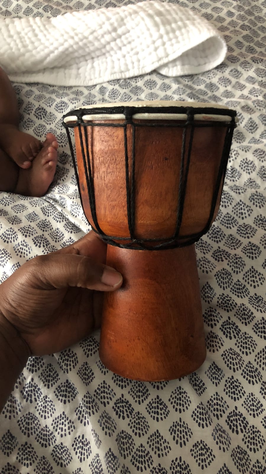 Drum Djembe is a Rope goat skin Covered Goblet African Drum Played by Hands West Africa style jembe for drums circle and more (7x15) customer photo 2