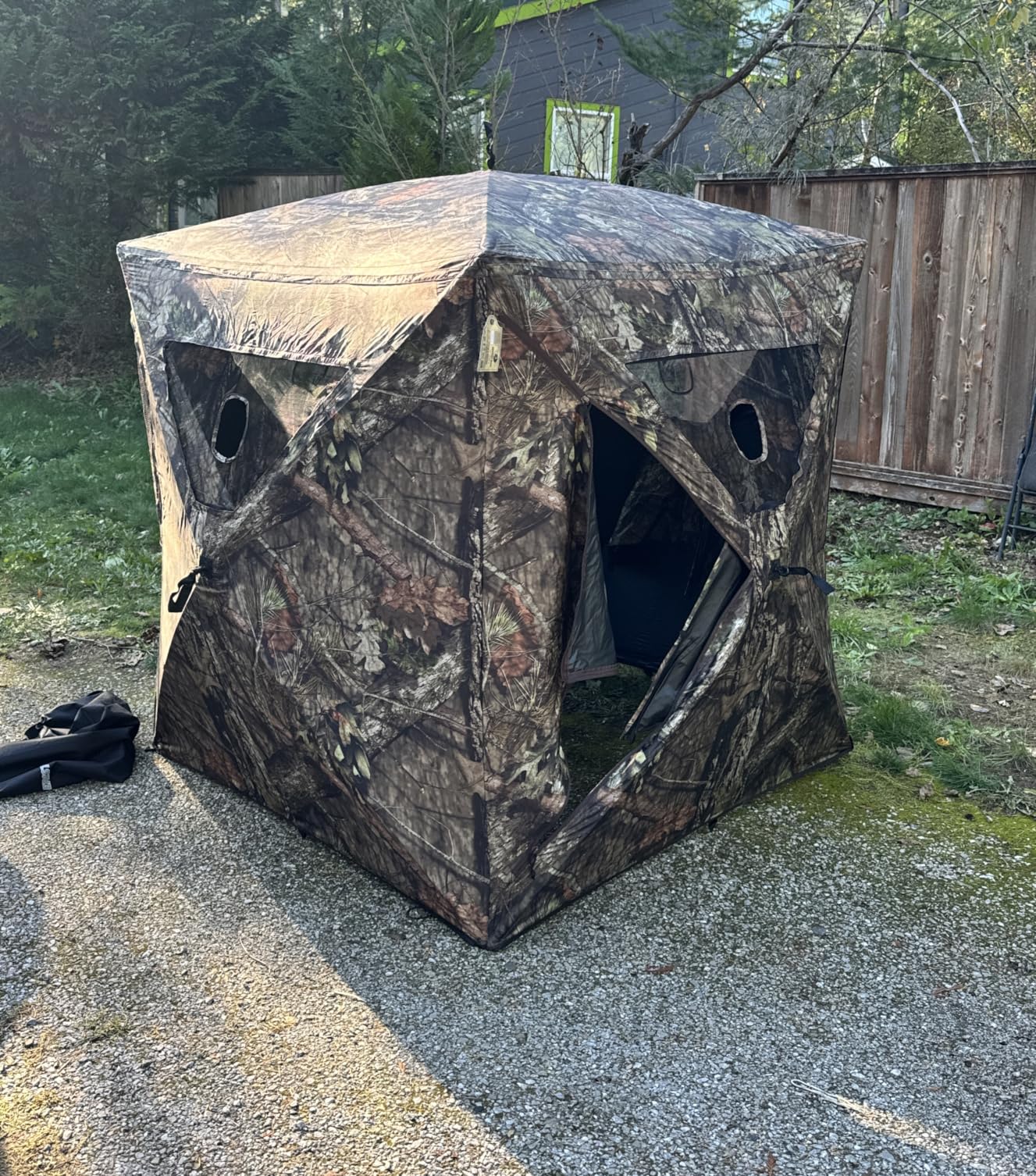 Ameristep Brickhouse Hunting Blind | 3-Person Ground Blind in Mossy Oak Break-Up Country | 59 x 59 x 67 inches, 10 Windows, Easy Setup and Takedown customer photo 1