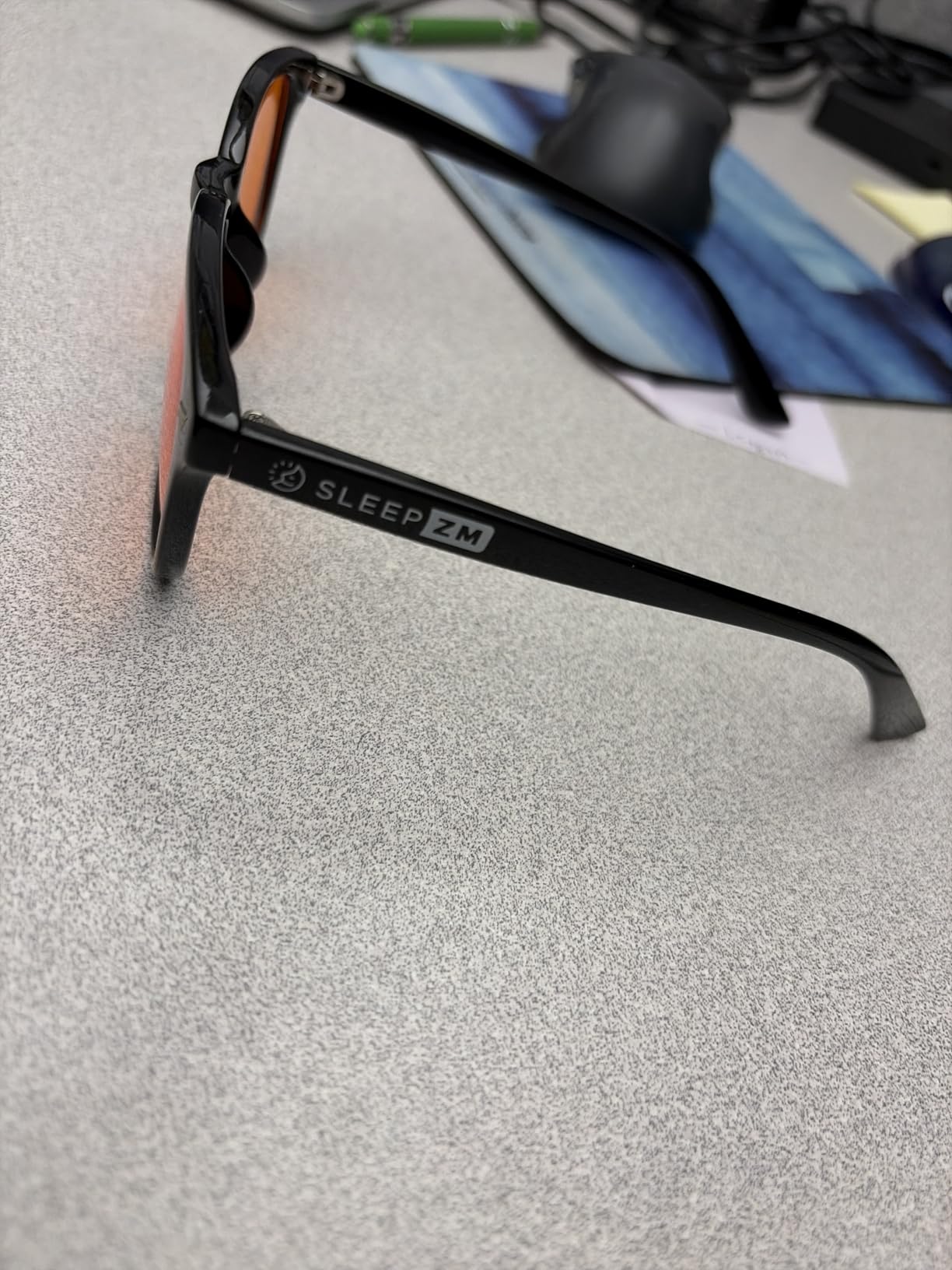Sleep ZM Blue Light Blocking Glasses for Women + Men - Better Sleep + Anti Eye Strain Protection - Computer Screens & Gaming - Black Wayfarer - 99% Night-time Amber Lens | Eases Migraines customer photo 1