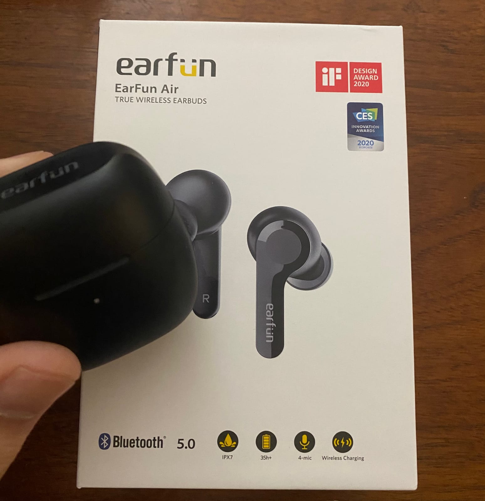 EarFun Air True Wireless Earbuds, Bluetooth Earbuds with 4 Mics Clear Call | IPX7 Waterproof, Game Mode, Deep Bass, Wireless Charging, USB-C Fast Charge, 35H Playtime, Black customer photo 2