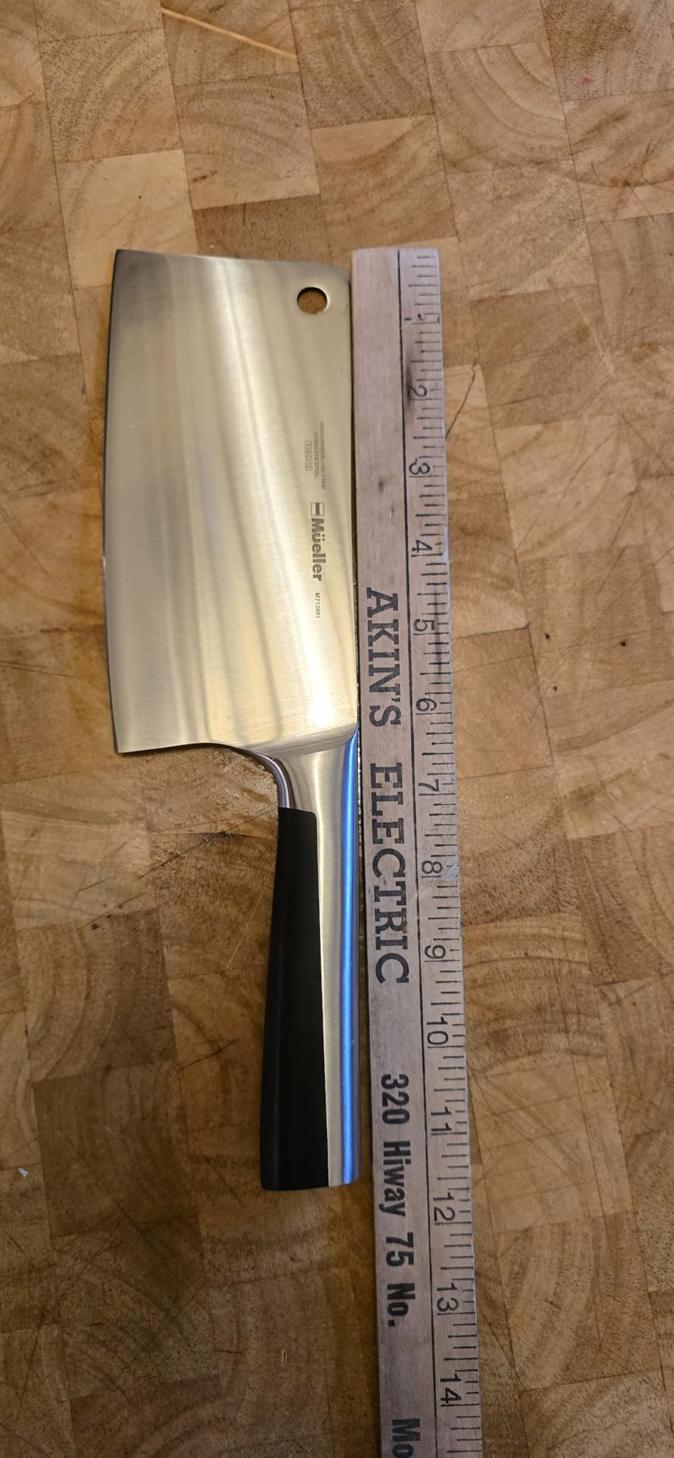 Mueller 7-Inch Meat Cleaver Butcher Knife, German High Carbon Steel | Laser-Tested Razor-Sharp Blade, For Meat & Vegetables, Home & Restaurant Use customer photo 1