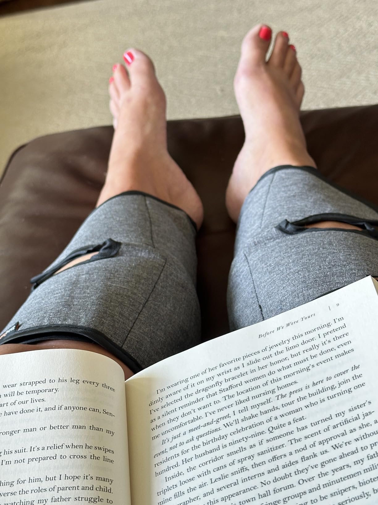 SHINE WELL Leg Compression Massager for Circulation and Pain Relief Fsa, Air Compression Calf Massager with 3 Modes 3 Intensities 2 Timing, for Restless Legs Syndrome Relief, Wellness Gift for Mom Dad customer photo 1