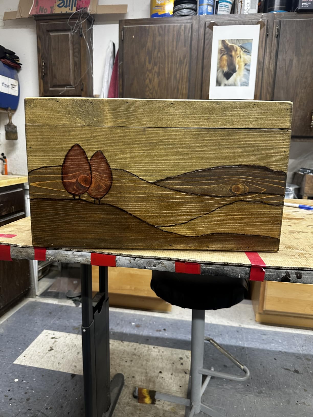 YIHUA 939-II Wood Burning Kit Station Pyrography Pen 250~750C/482~1382F Temperature Adjustable with 20 Wire Nibs, 1 Stable Pen Holder, 2 Stencils, 2 Scrap Wood, 1 S/S Tweezers, and 1 Pliers (Blue) customer photo 1