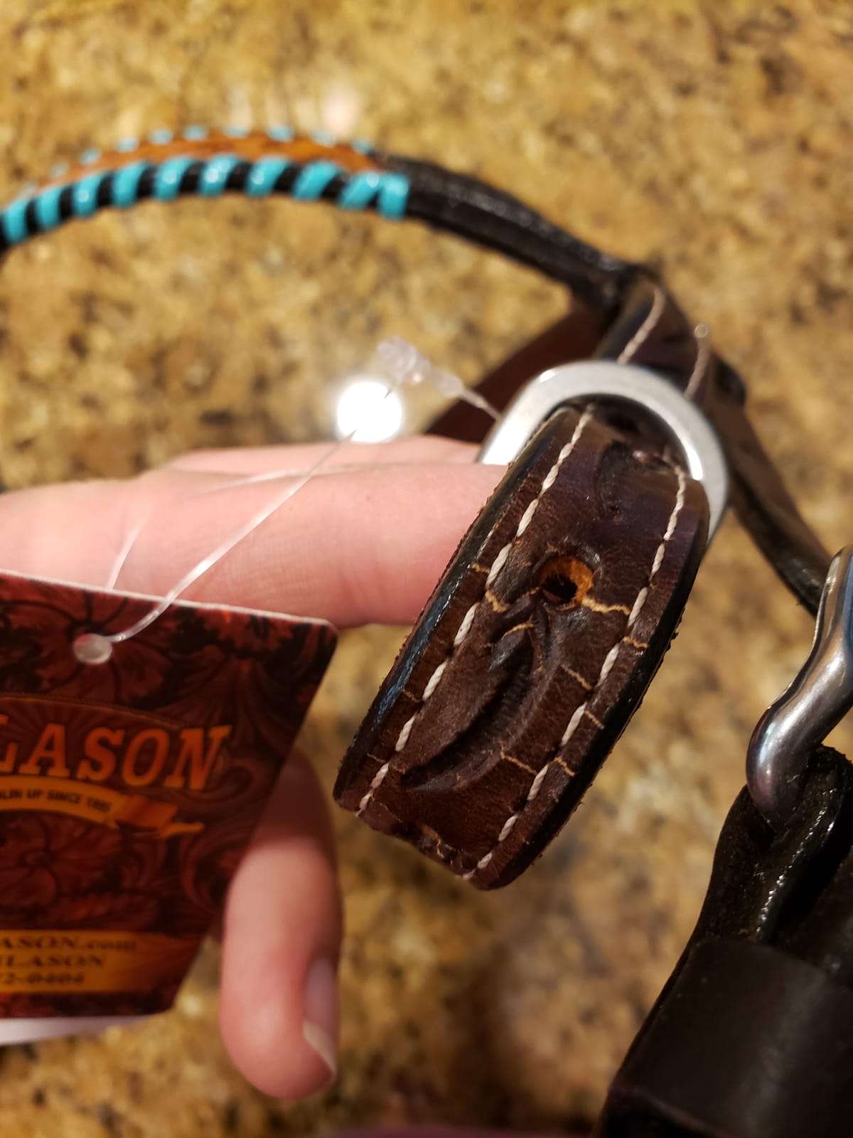 HILASON Floral Painted Beaded American Leather Horse Headstall Breast Collar | Tack Set for Horses customer photo 2