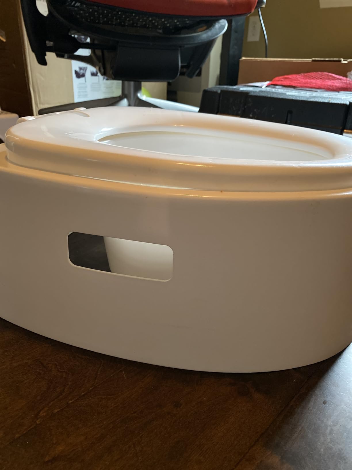 VINGLI Portable Toilet | Indoor Outdoor Commode w/Detachable Inner Bucket & Removable Paper Holder, Lightweight & Compact for Camping, Boat, Van, Emergency Use (Grey) customer photo 1