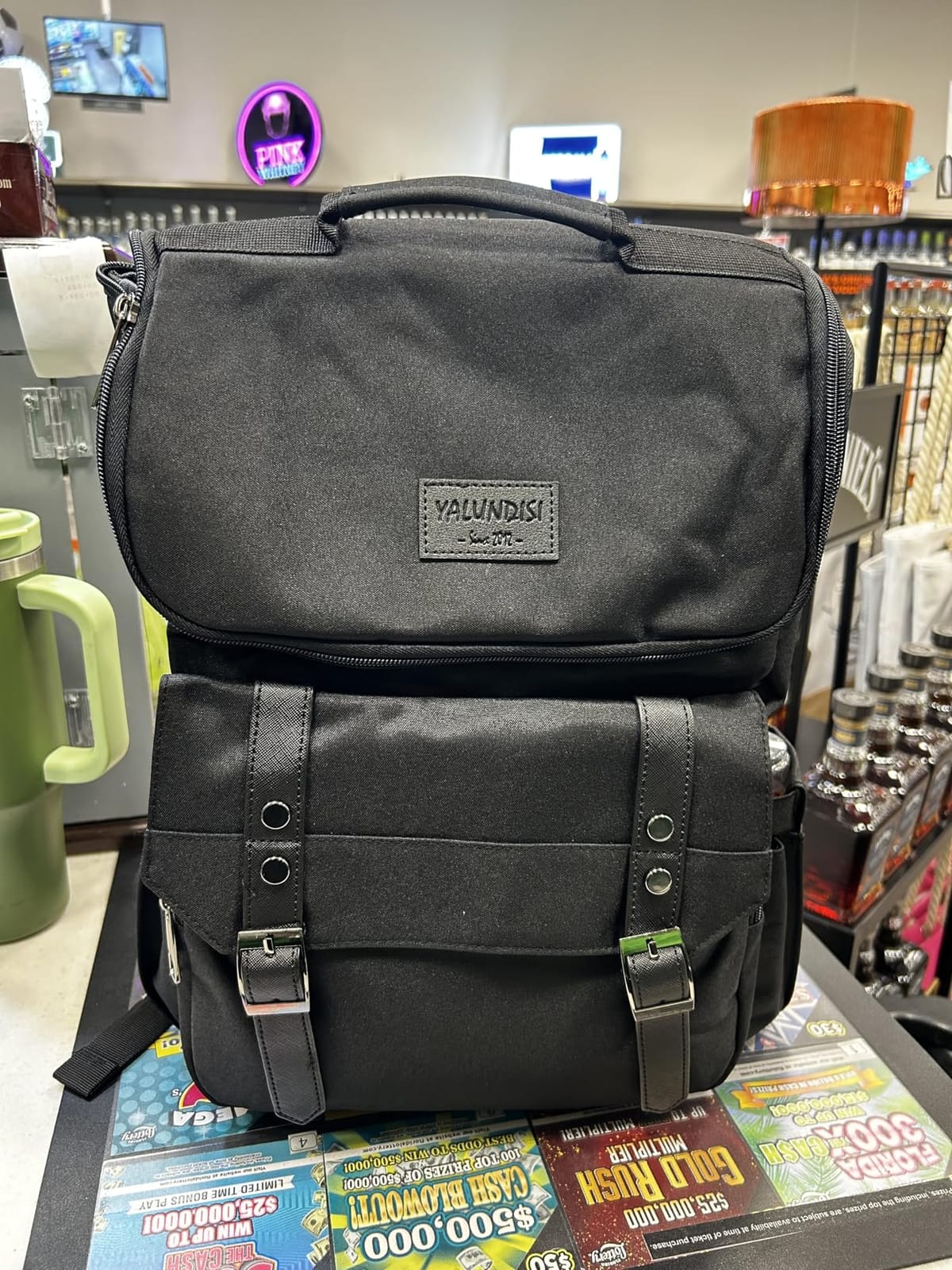 YALUNDISI Vintage Backpack Travel Laptop Backpack with usb Charging Port for Women & Men College Backpack Fits 15.6 Inch Laptop Black customer photo 1