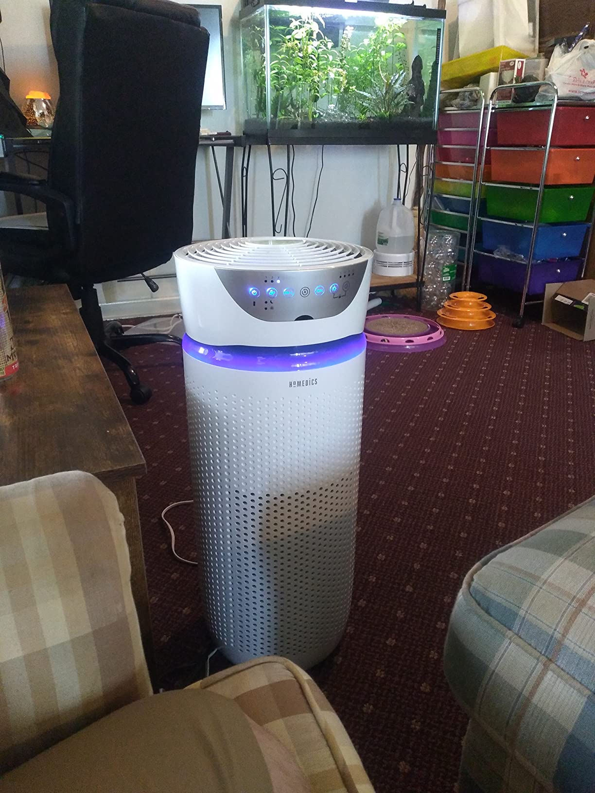 Homedics 5-in-1 UV-C Air Purifier - 360-Degree HEPA Filter for 1,593 Sq Ft | Extra Large Air Purifiers for Bedroom and Home, Essential Oil Pads, Built-In Timer, 5 Speed Settings for Large Rooms, White customer photo 1