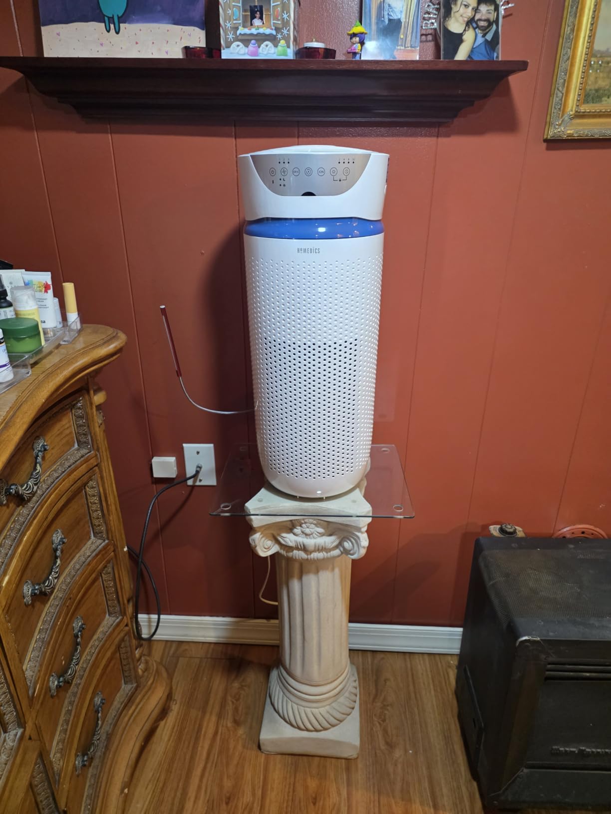 Homedics 5-in-1 UV-C Air Purifier - 360-Degree HEPA Filter for 1,593 Sq Ft | Extra Large Air Purifiers for Bedroom and Home, Essential Oil Pads, Built-In Timer, 5 Speed Settings for Large Rooms, White customer photo 2