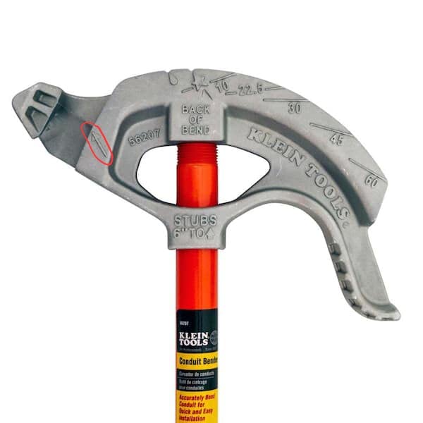Klein Tools 51607 Aluminum Conduit Bender Full Assembly, 3/4-Inch EMT, 1/2-Inch Rigid, Wide Foot Pedal, Benchmark Symbols and Angle Setter customer photo 2