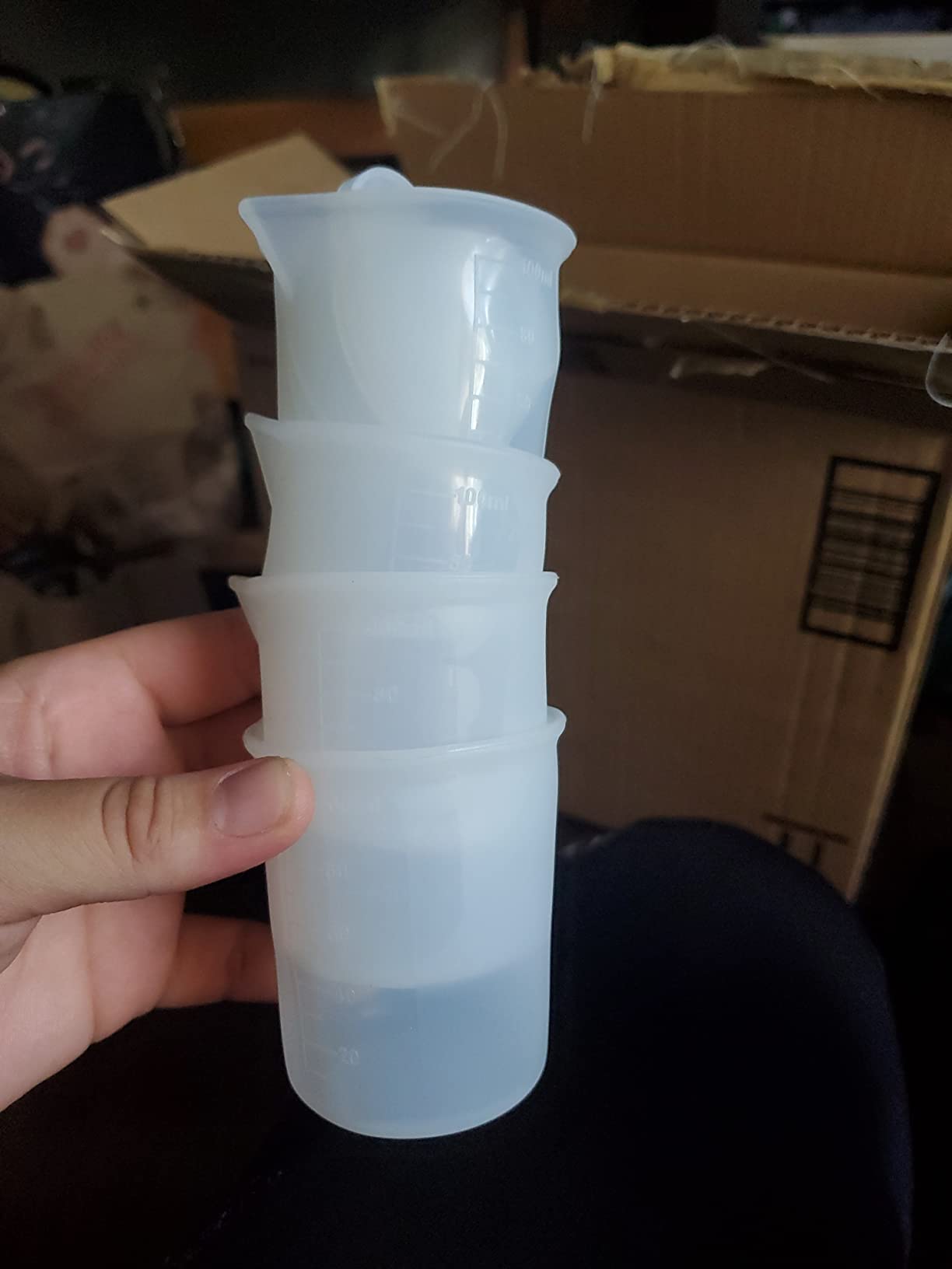 Silicone Resin Measuring Cups Tool Kit - Nicpro 250 & 100 ml Measure Cups, Silicone Popsicle Stir Sticks, Pipettes, Finger Cots for Epoxy Resin Mixing, Molds, Jewelry Making customer photo 2