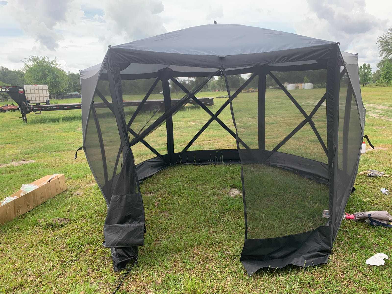 EVER ADVANCED Pop Up Gazebo Screen House Tent for Camping 11.5 ft for 8-10 Person Instant Canopy Shelter with Netting Portable for Outdoor, Backyard customer photo 2