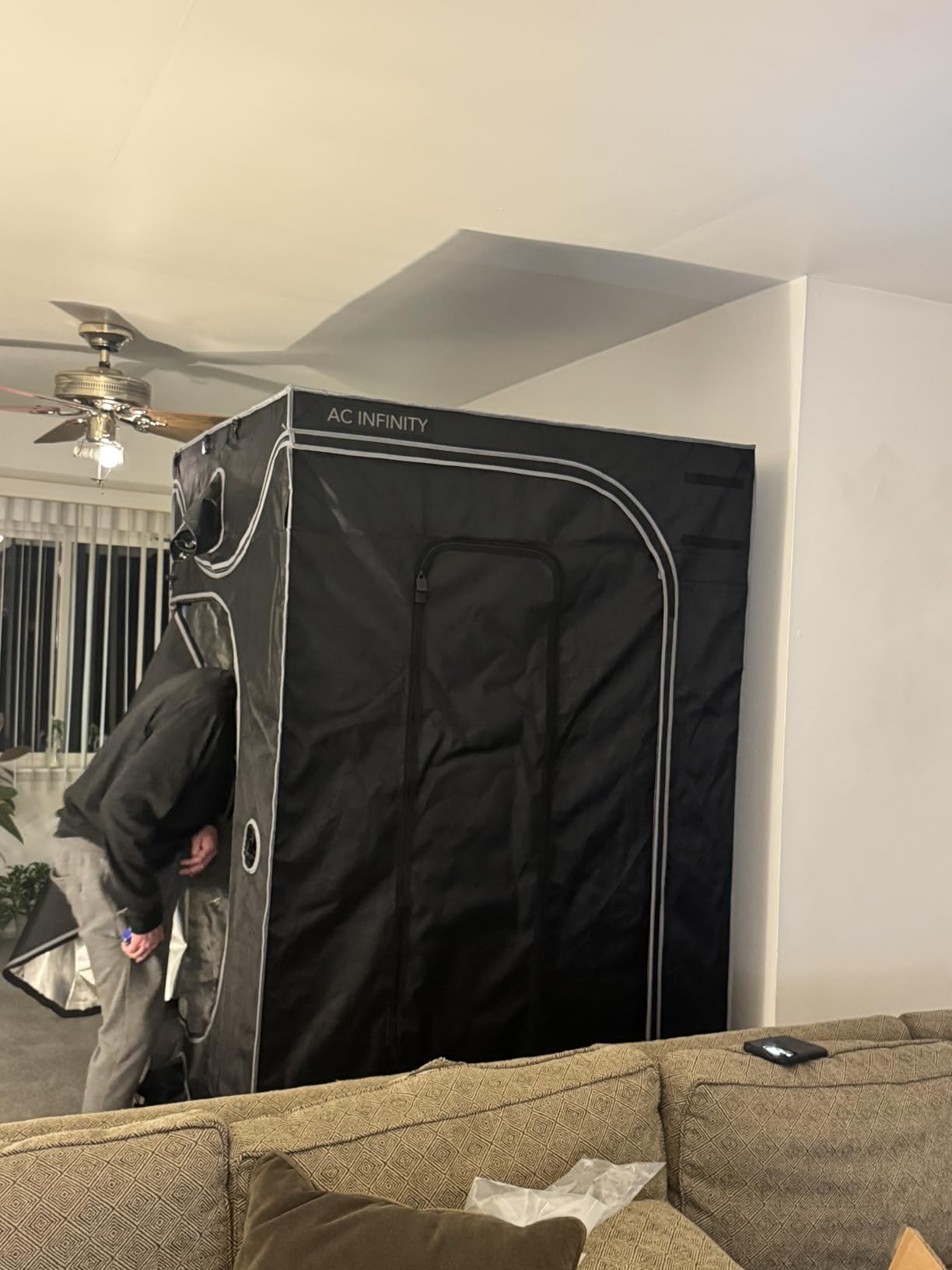 AC Infinity CLOUDLAB 642, Advance Grow Tent 4x2 120x60x180cm Thickest 2.5cm | 2000D Mylar Canvas, Lab-Tested Highest Reflectivity, Largest Zipper Window, Controller Mount Plate, 48