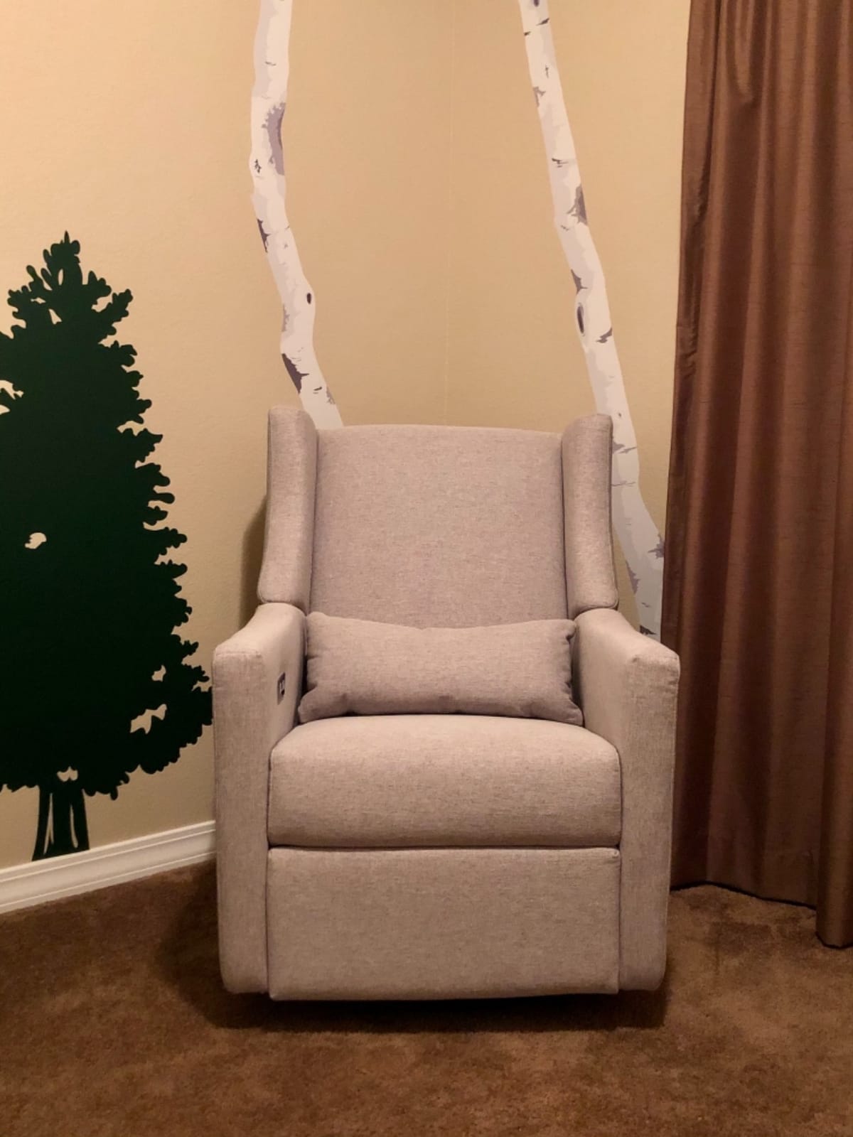 Kiwi Electric Recliner Glider - Performance Cream Eco-Weave | GREENGUARD Gold & CertiPUR-US Certified - Water & Stain Resistant - Power Recliner Nursery Chair w/ USB Ports - 270° Swivel customer photo 1