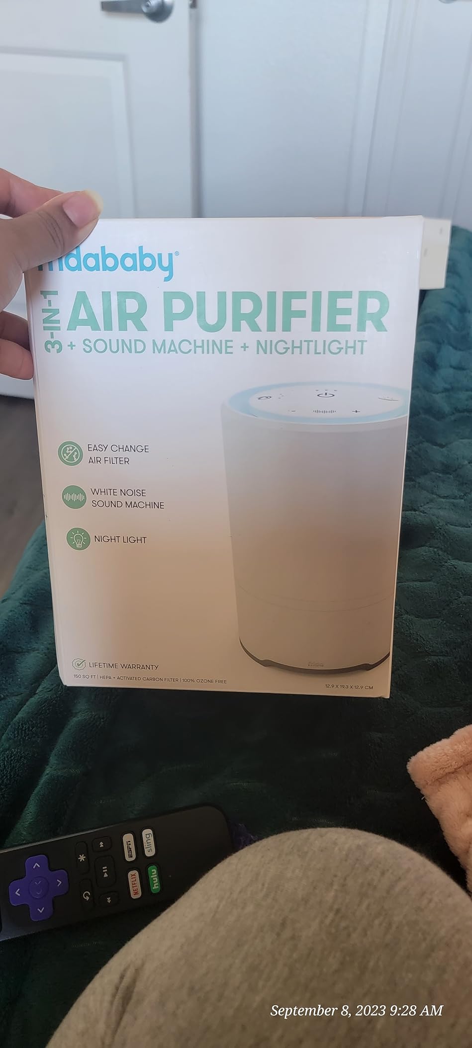 Frida Baby 3-in-1 Baby Air Purifier for Allergy Relief, Sound Machine for Sleeping + Nightlight, HEPA Filter Purifier for Bedroom with 3 Fan Speeds, Easy-Change Filter, Auto-Off Timer customer photo 2
