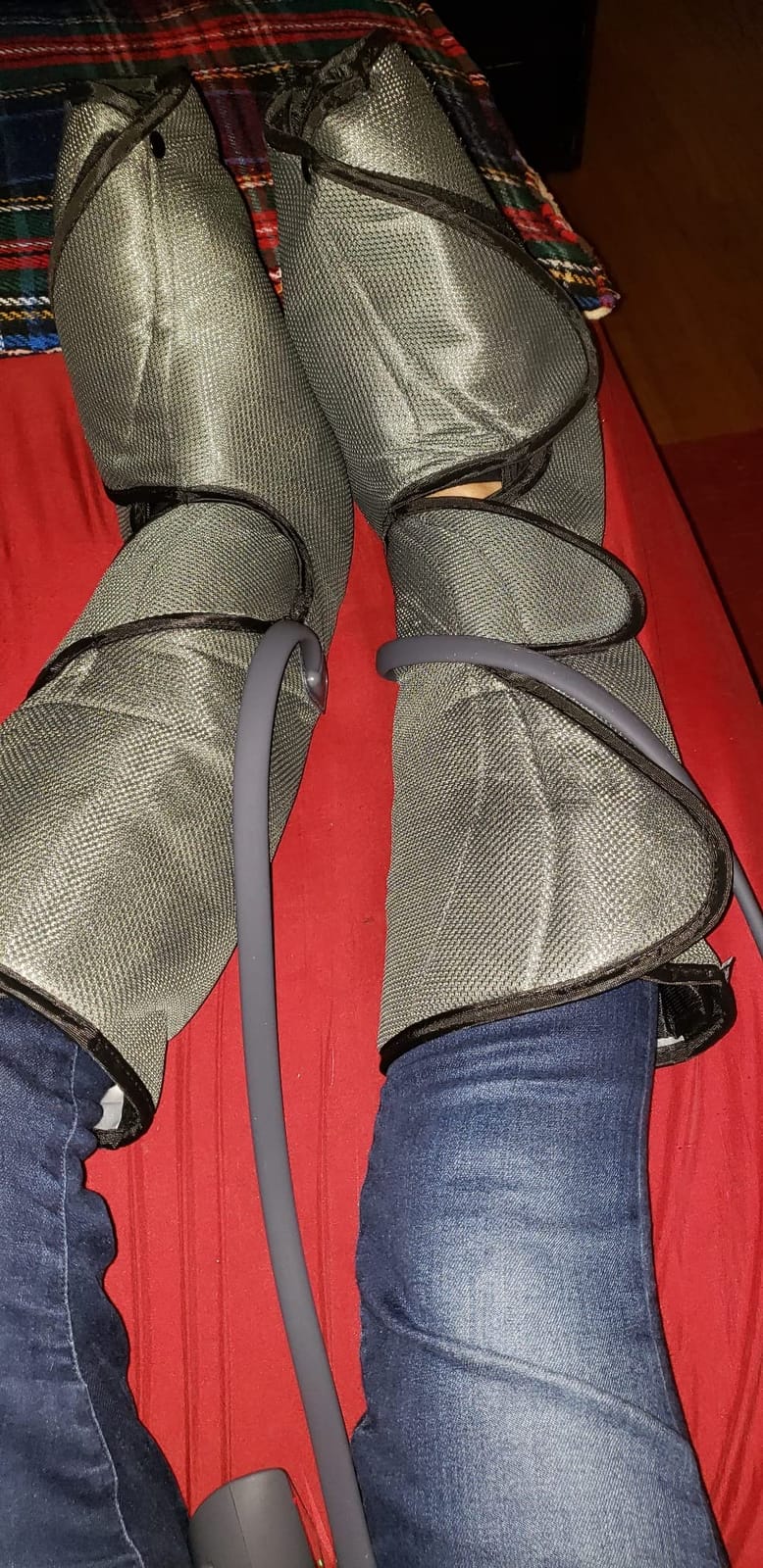FIT KING Air Compression Leg and Foot Massager with Heat for Circulation | FSA-HSA, Adjustable Leg Wraps, Size Extensions, 3 Modes 3 Intensities, Helpful for Pain Edema RLS, Great Gift for Wife Mom customer photo 2