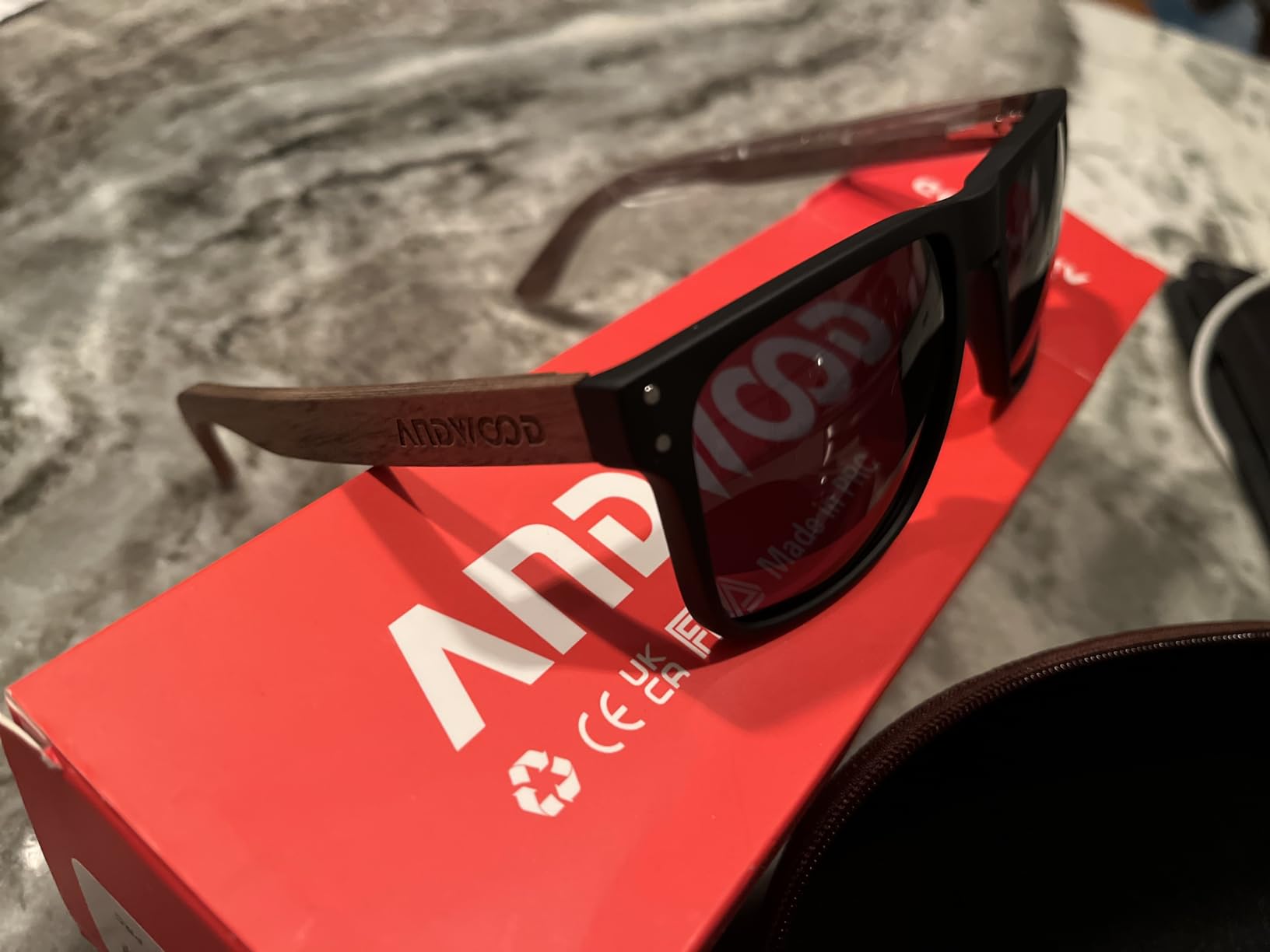 ANDWOOD Mens Sunglasses Polarized UV Protection Wooden Frame Beach Sun Glasses Womens Square Wood Shades customer photo 2
