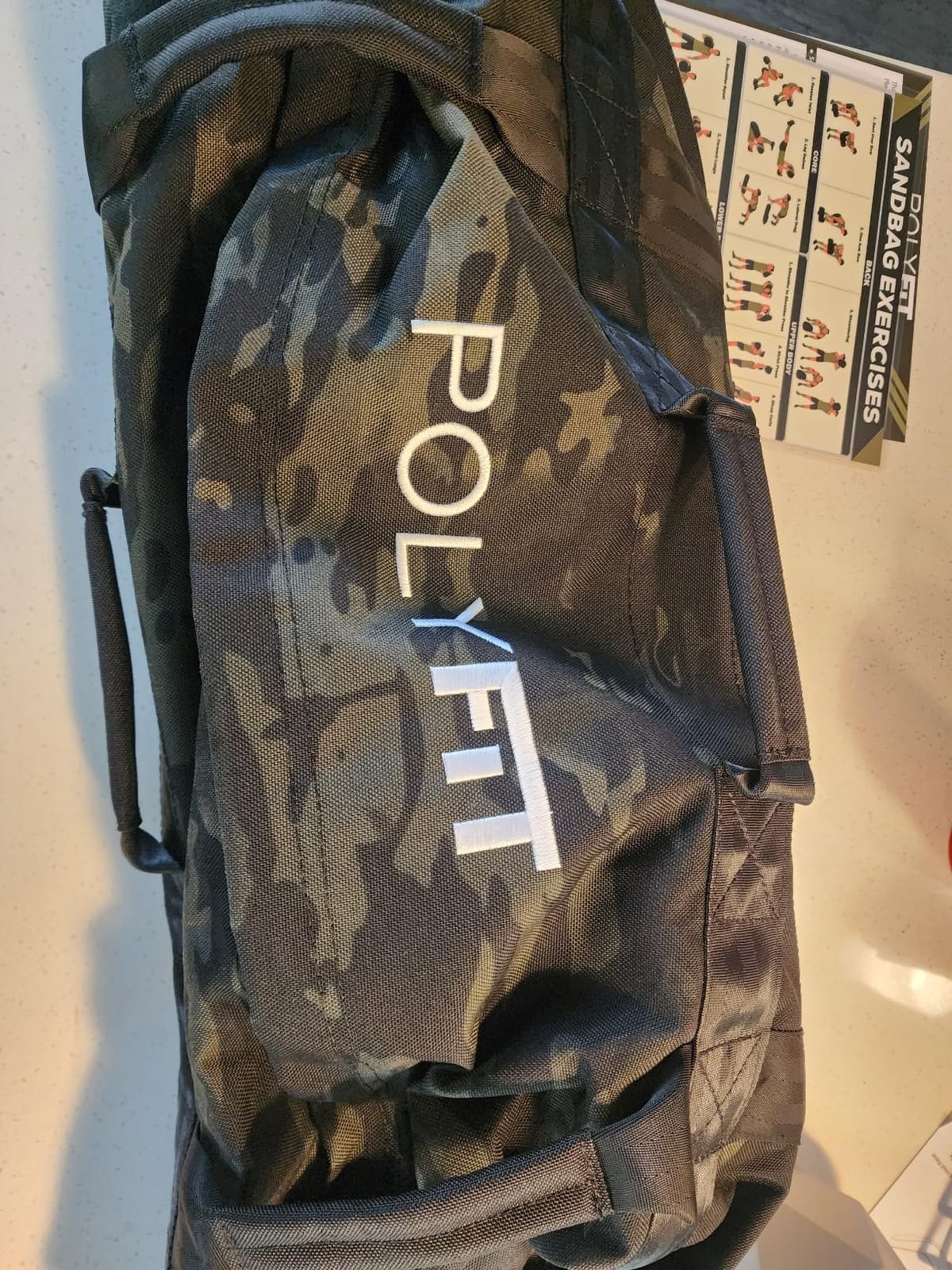Polyfit Classic Sandbag - Workout Sandbag with 8 Gripping Handles | For working out and weight training, 3 sizes with adjustable filler bags, 8 foam handles, sand not included customer photo 1