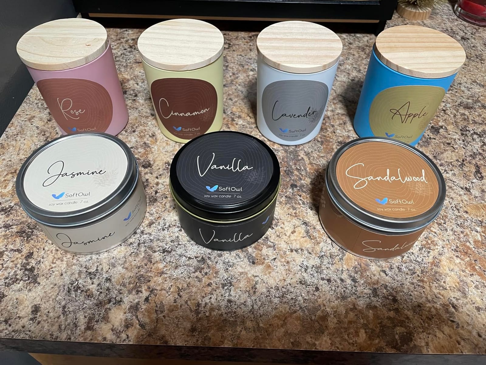 SoftOwl Premium Soy Candle Making Kit - Full Set - Soy Wax, Big 7oz Jars & Tins, 7 Pleasant Scents, Color Dyes & More - Perfect as Home Decorations customer photo 1