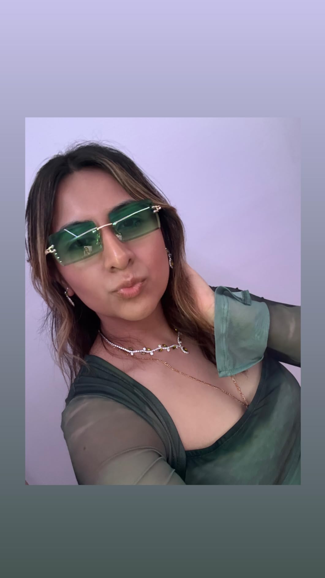 LASPOR Retro Rimless Rectangle Sunglasses for Women Men Tinted Lens Gold Metal Frameless Vintage Square Glasses customer photo 2