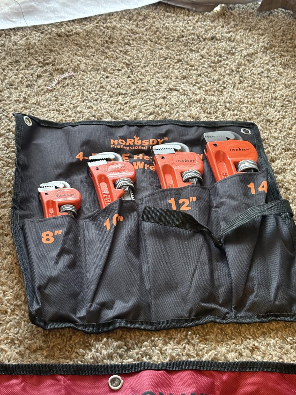HORUSDY 4 Pack Heavy Duty Pipe Wrench Set, Adjustable 8